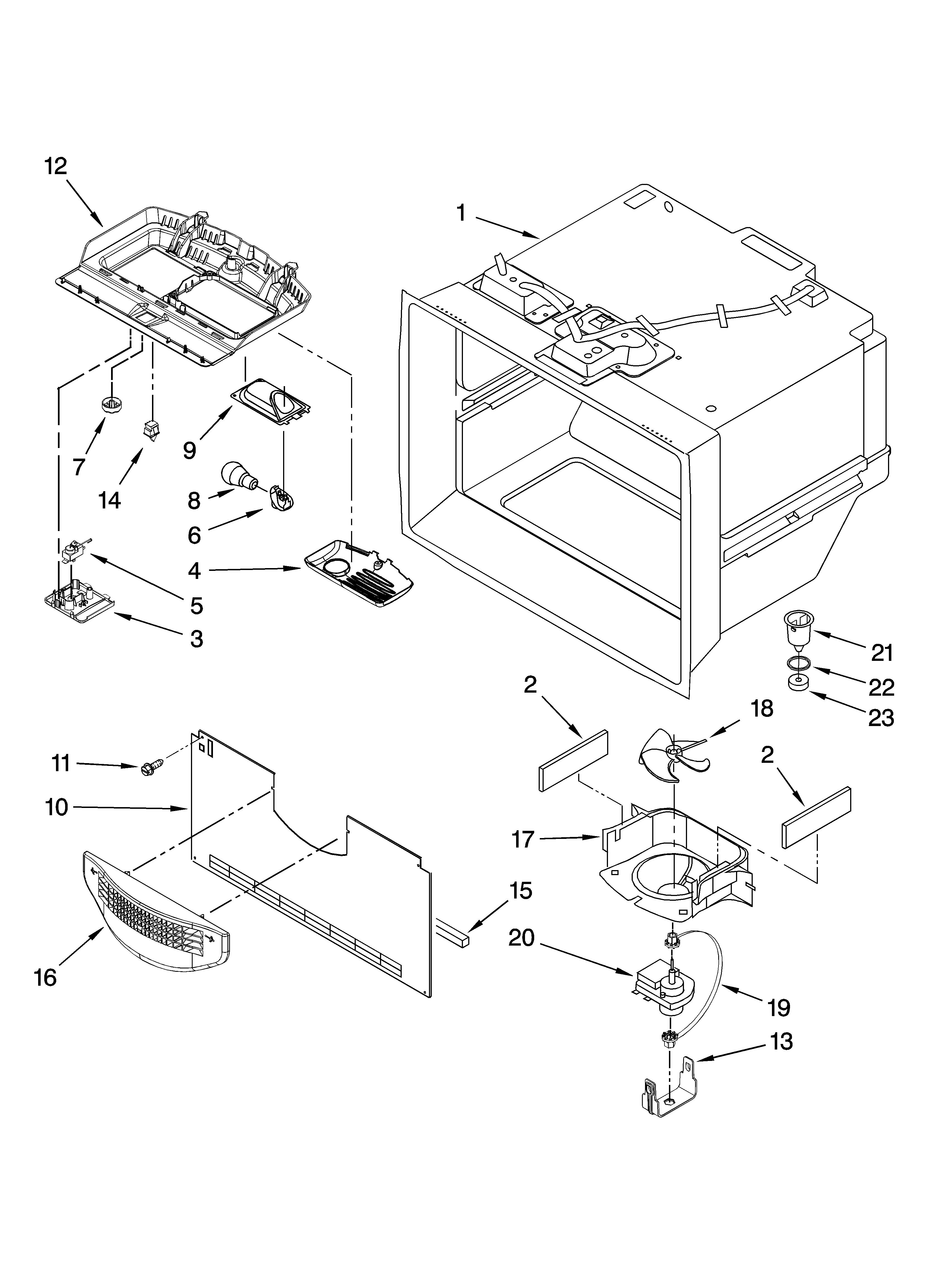 Amana ABB2221FEB1 freezer liner parts diagram