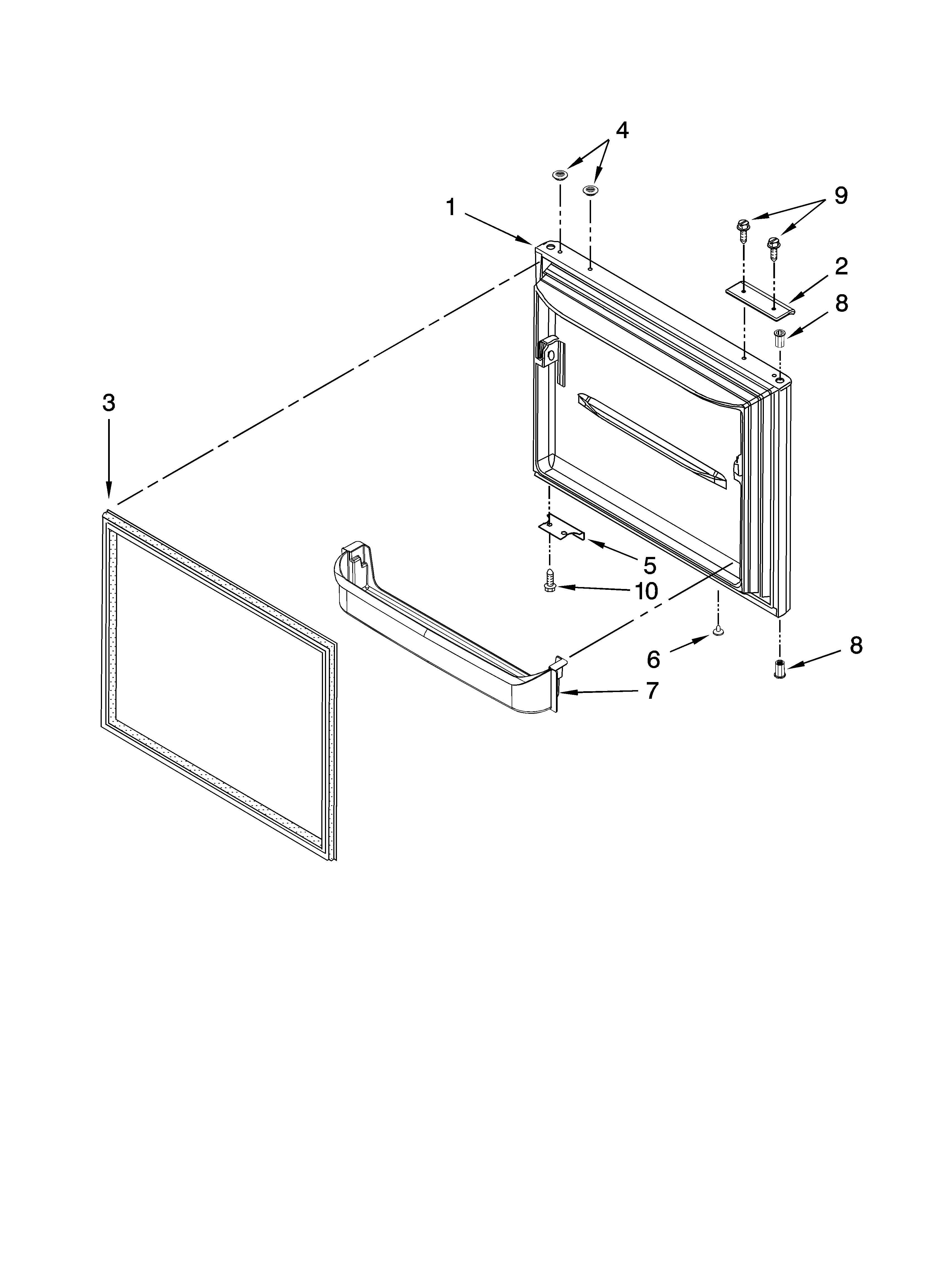 Amana ABB2221FEB1 freezer door parts diagram