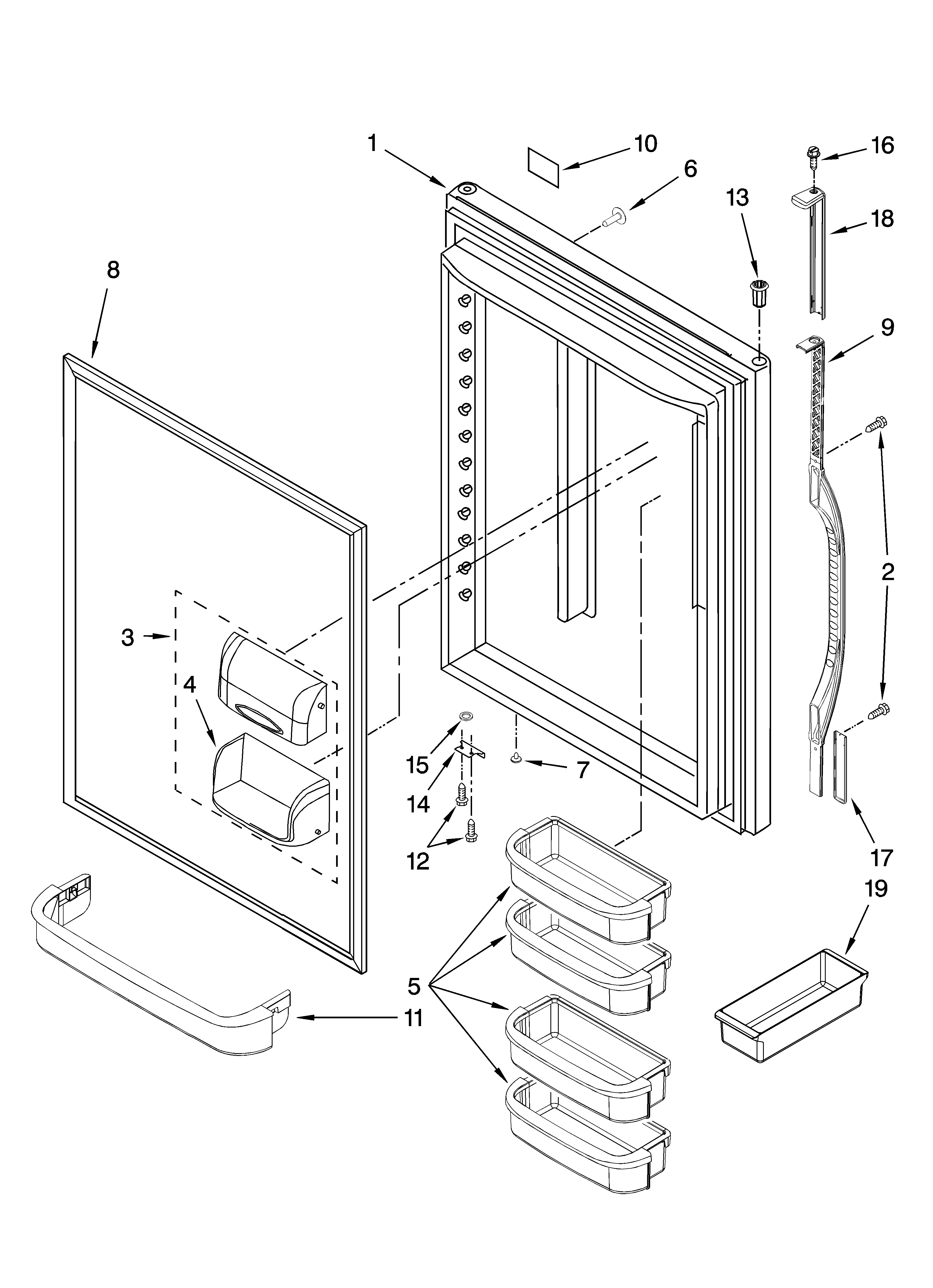 Amana ABB2221FEB1 refrigerator door parts diagram