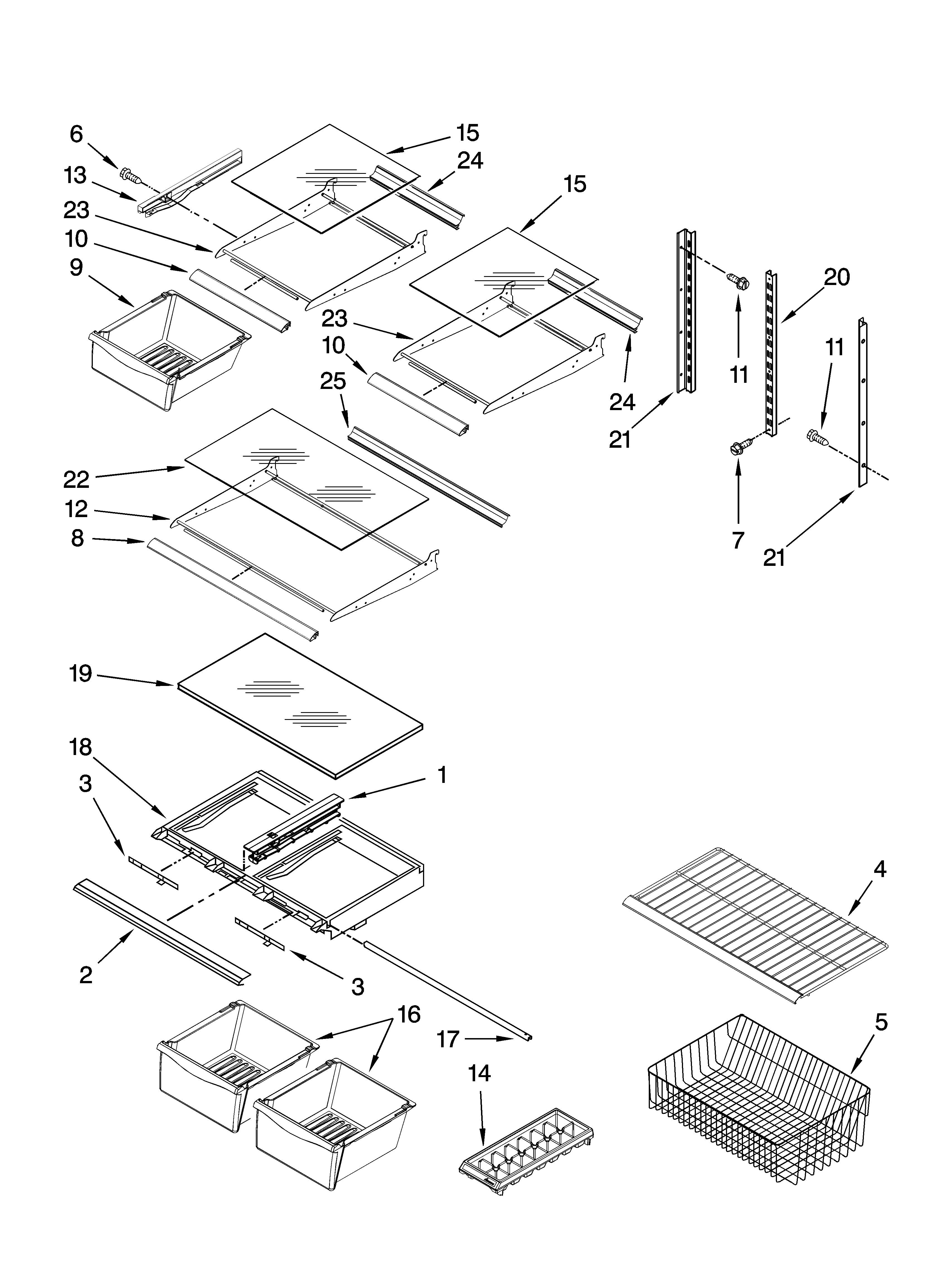Amana ABB2221FEB1 shelf parts diagram