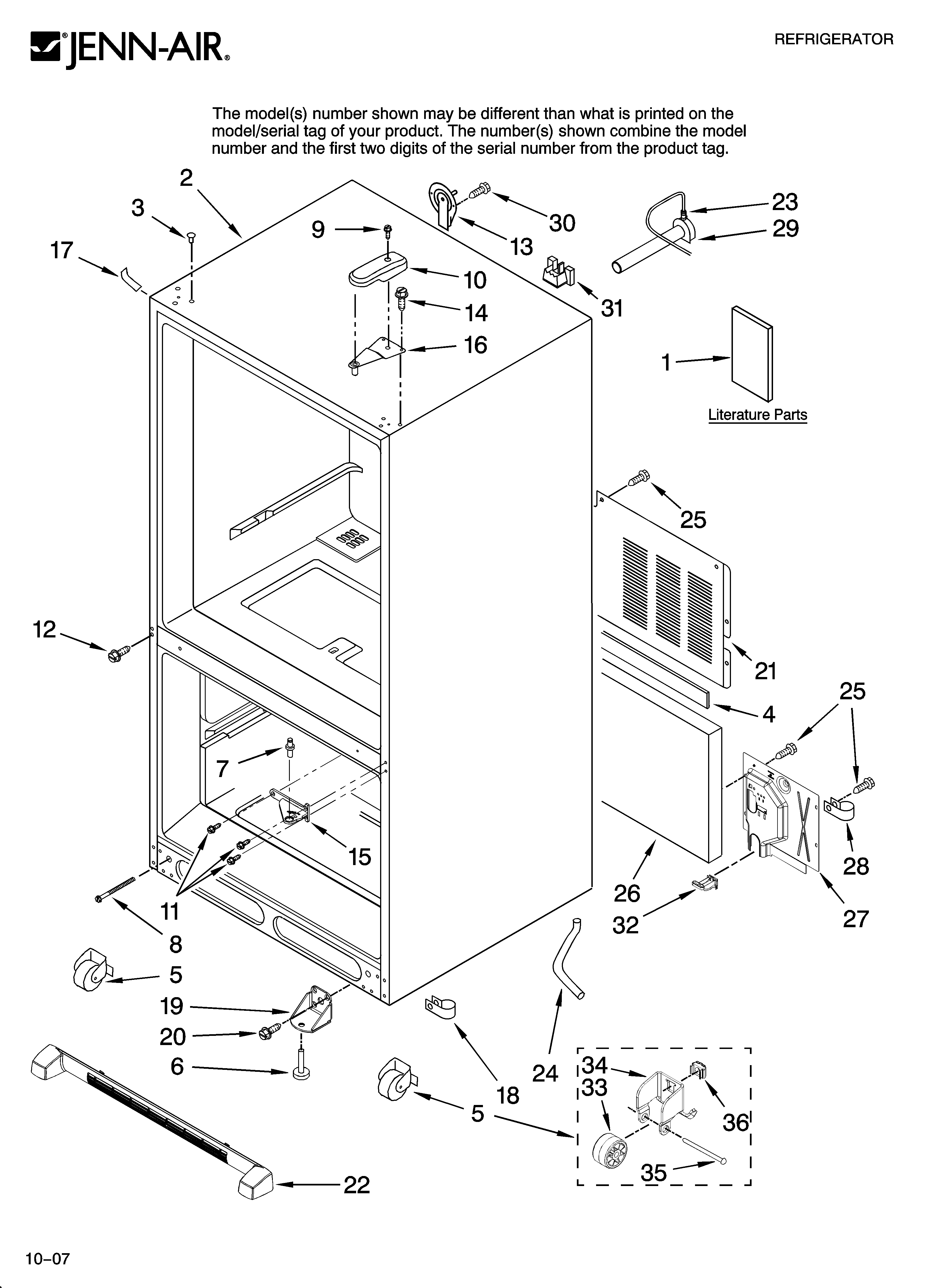 Jenn-Air JBD2286KEW11 cabinet parts diagram