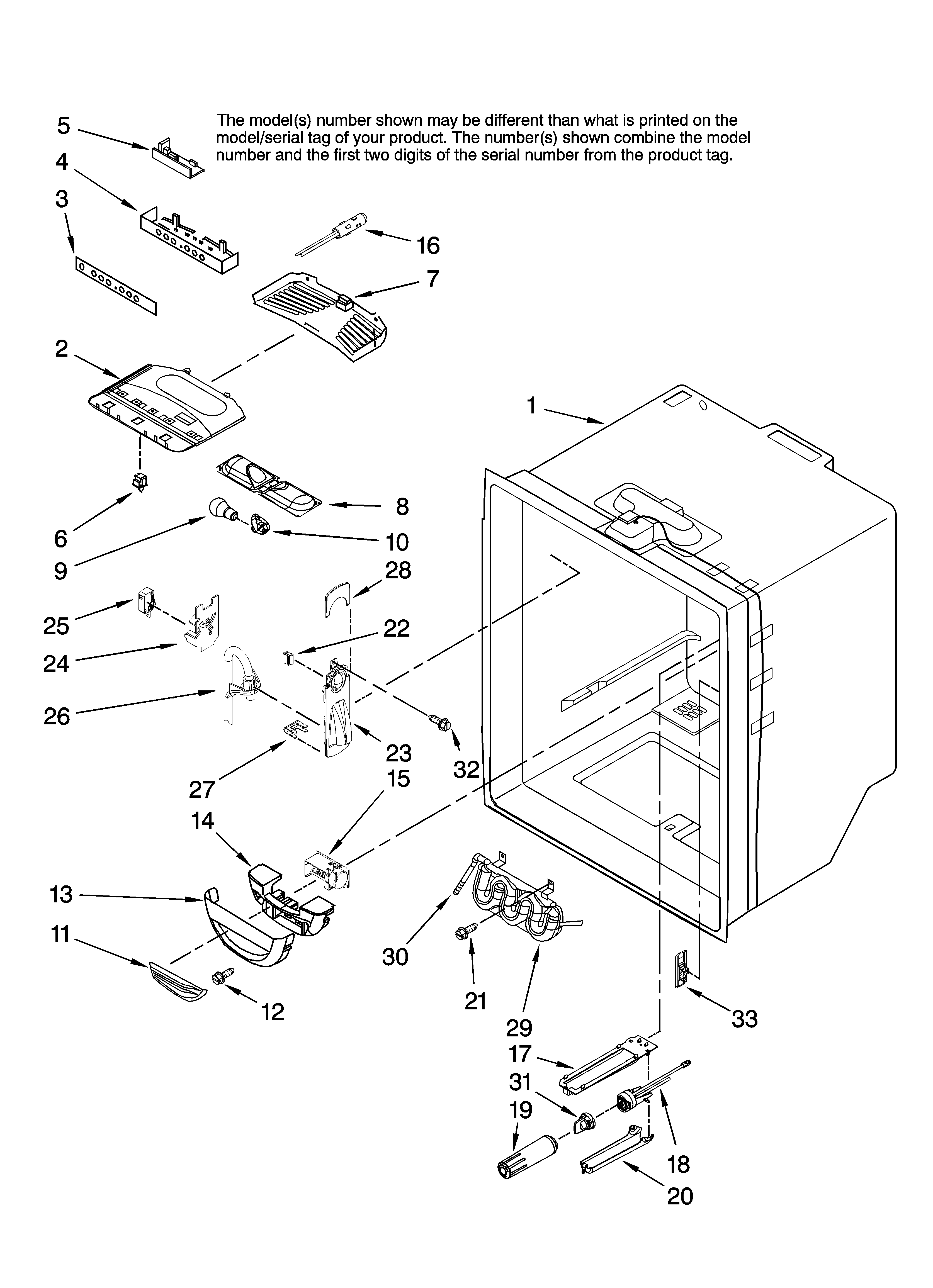 Jenn-Air JBD2286KEW11 refrigerator liner parts diagram