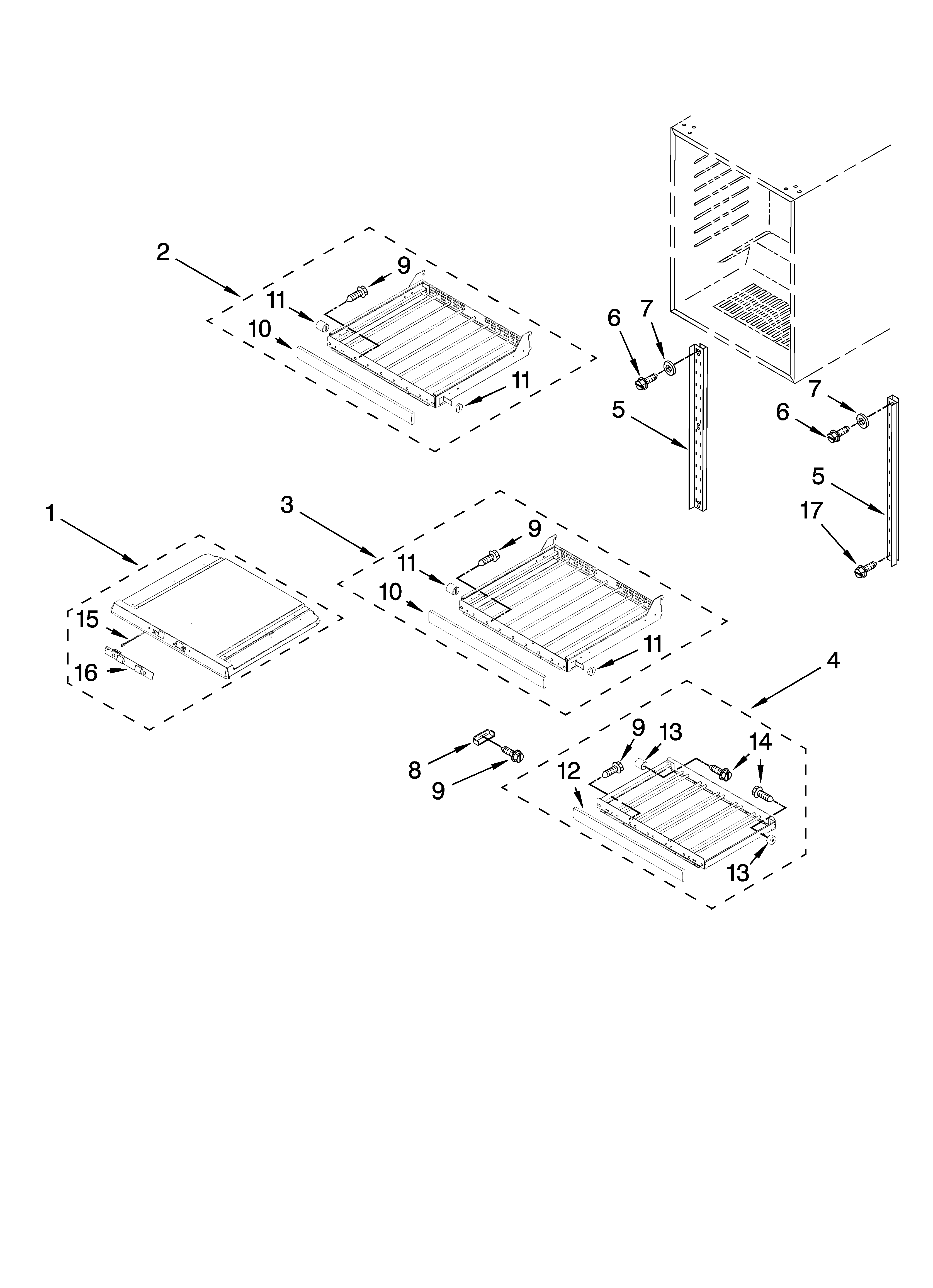 Jenn-Air JUW248LBCX00 shelf parts diagram