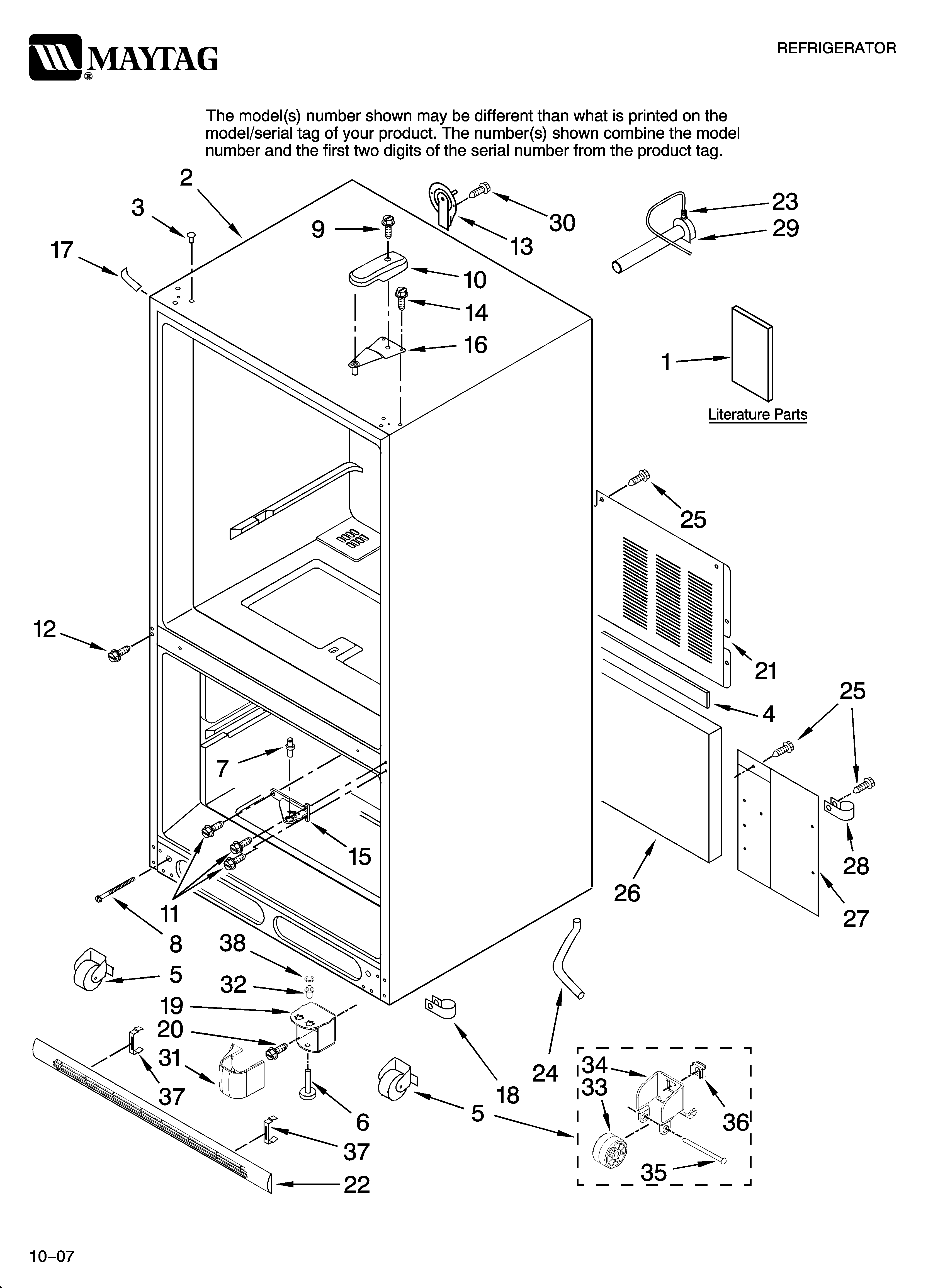 Maytag MBF2254HEW14 cabinet parts diagram