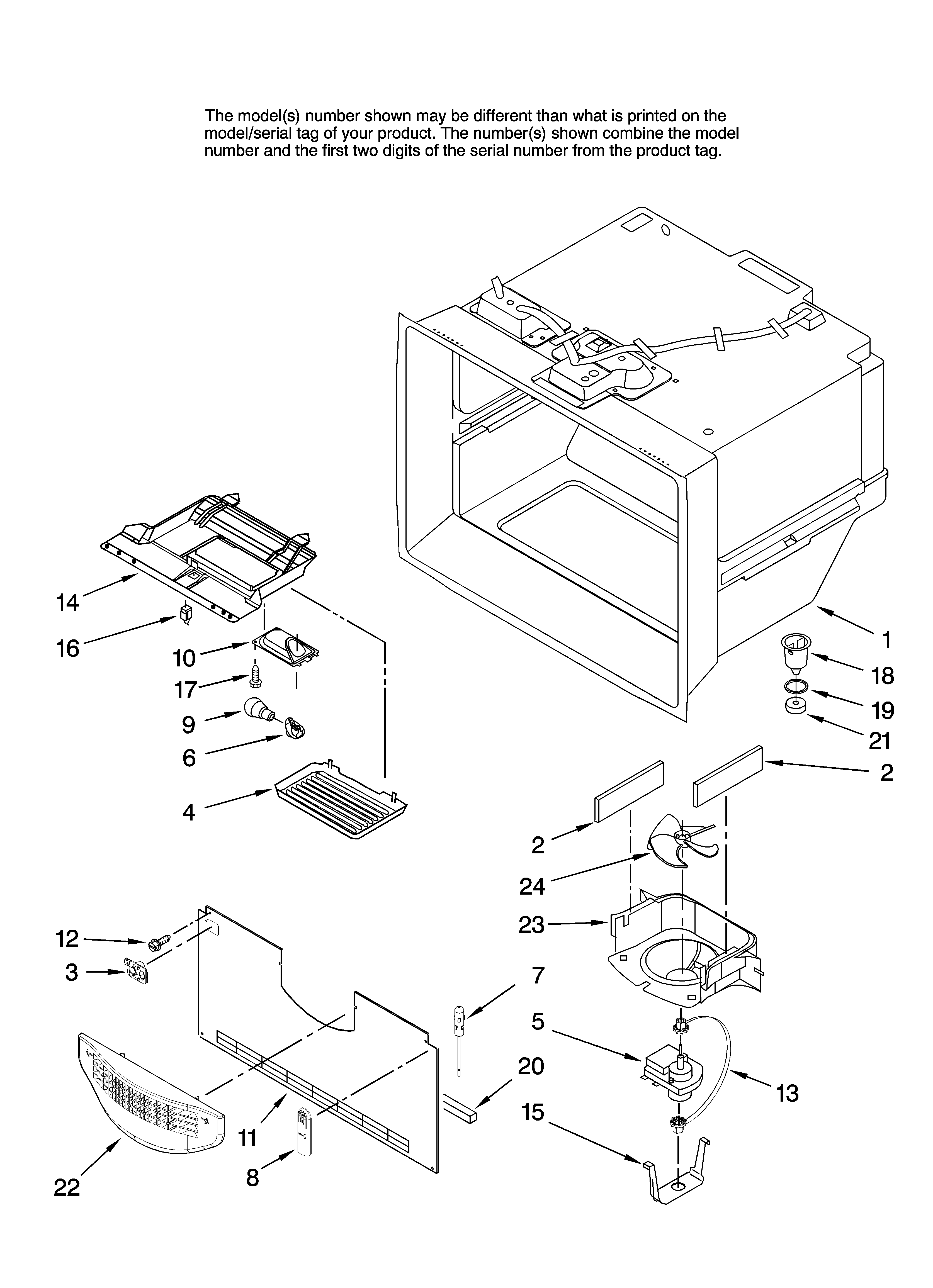 Maytag MBF2254HEW14 freezer liner parts diagram