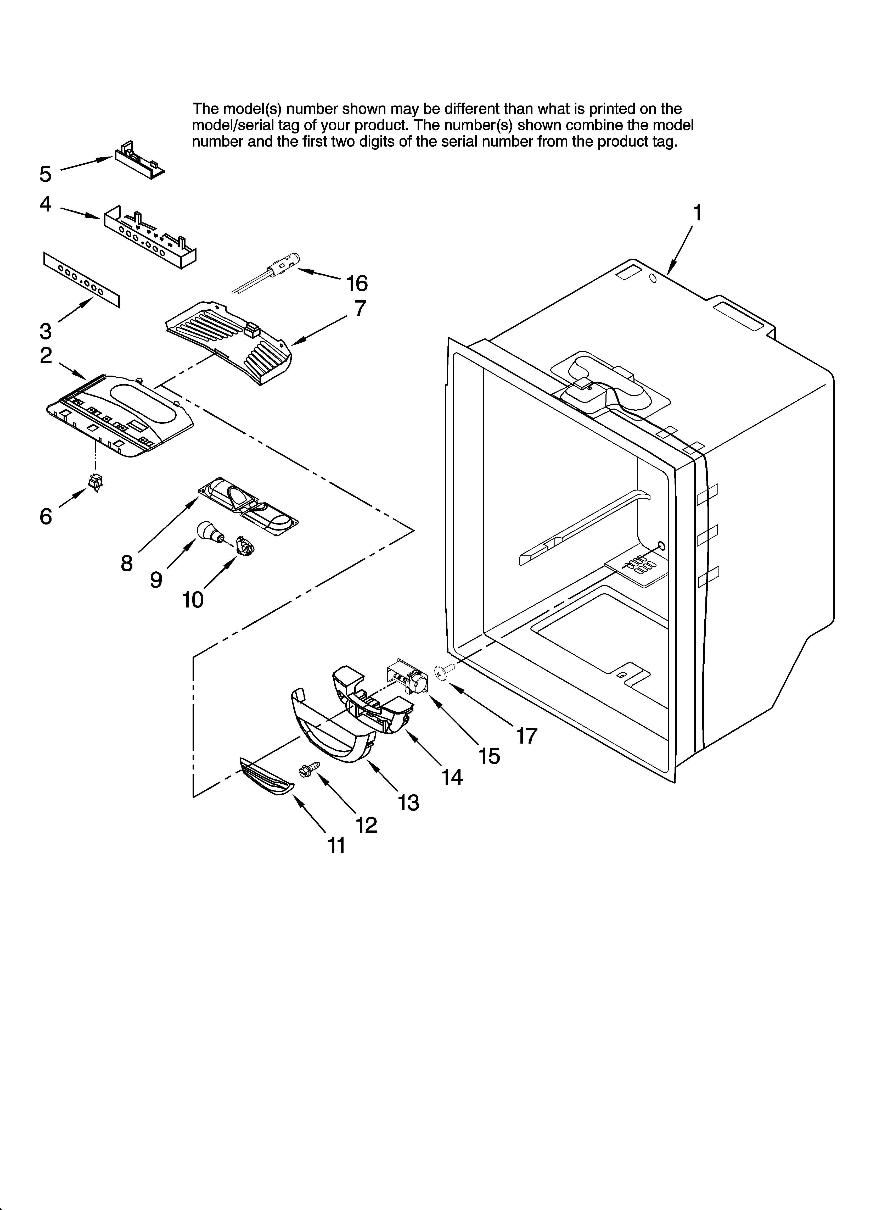 Maytag MBF2254HEW14 refrigerator liner parts diagram