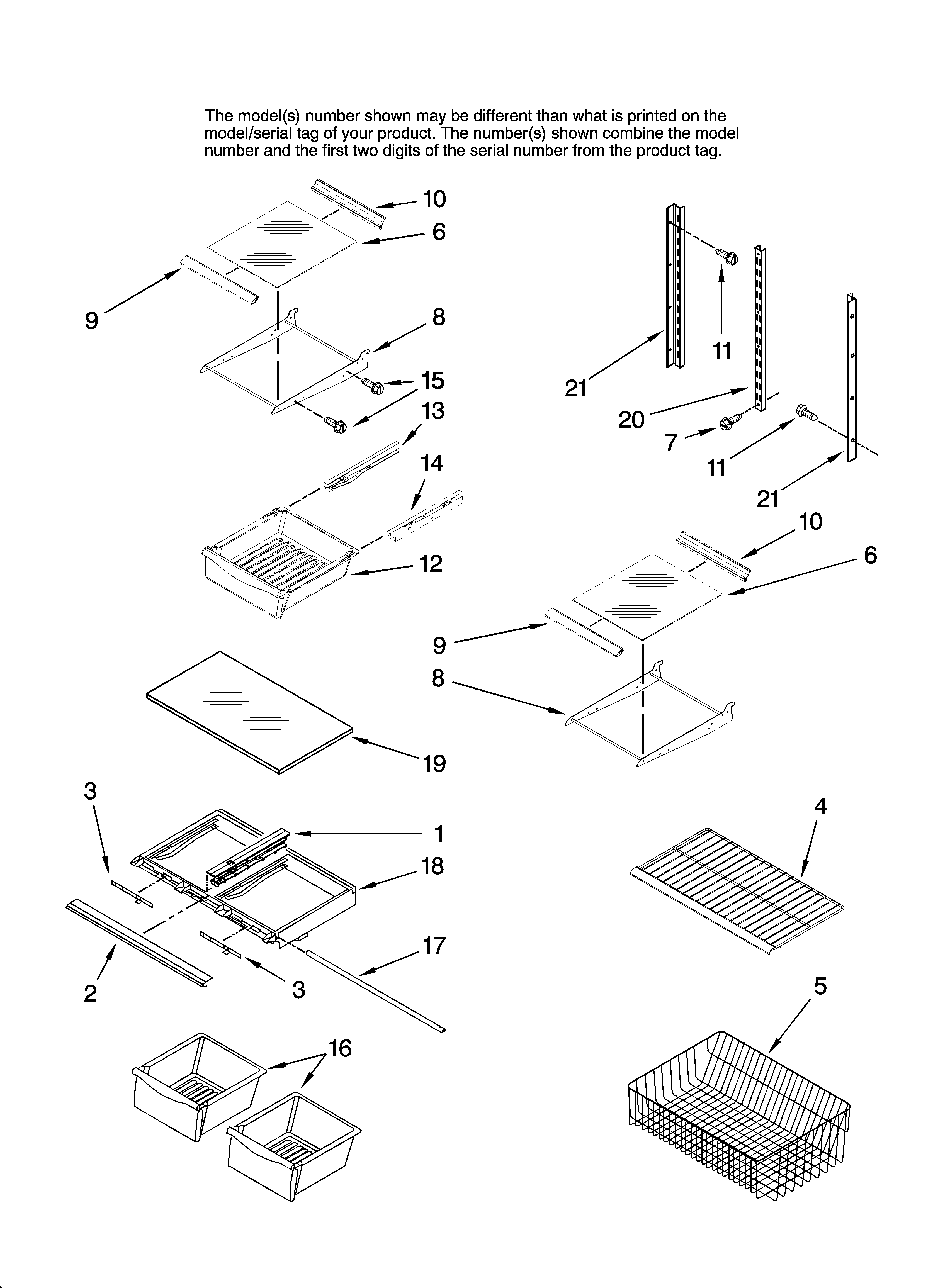 Maytag MBF2254HEW14 shelf parts diagram