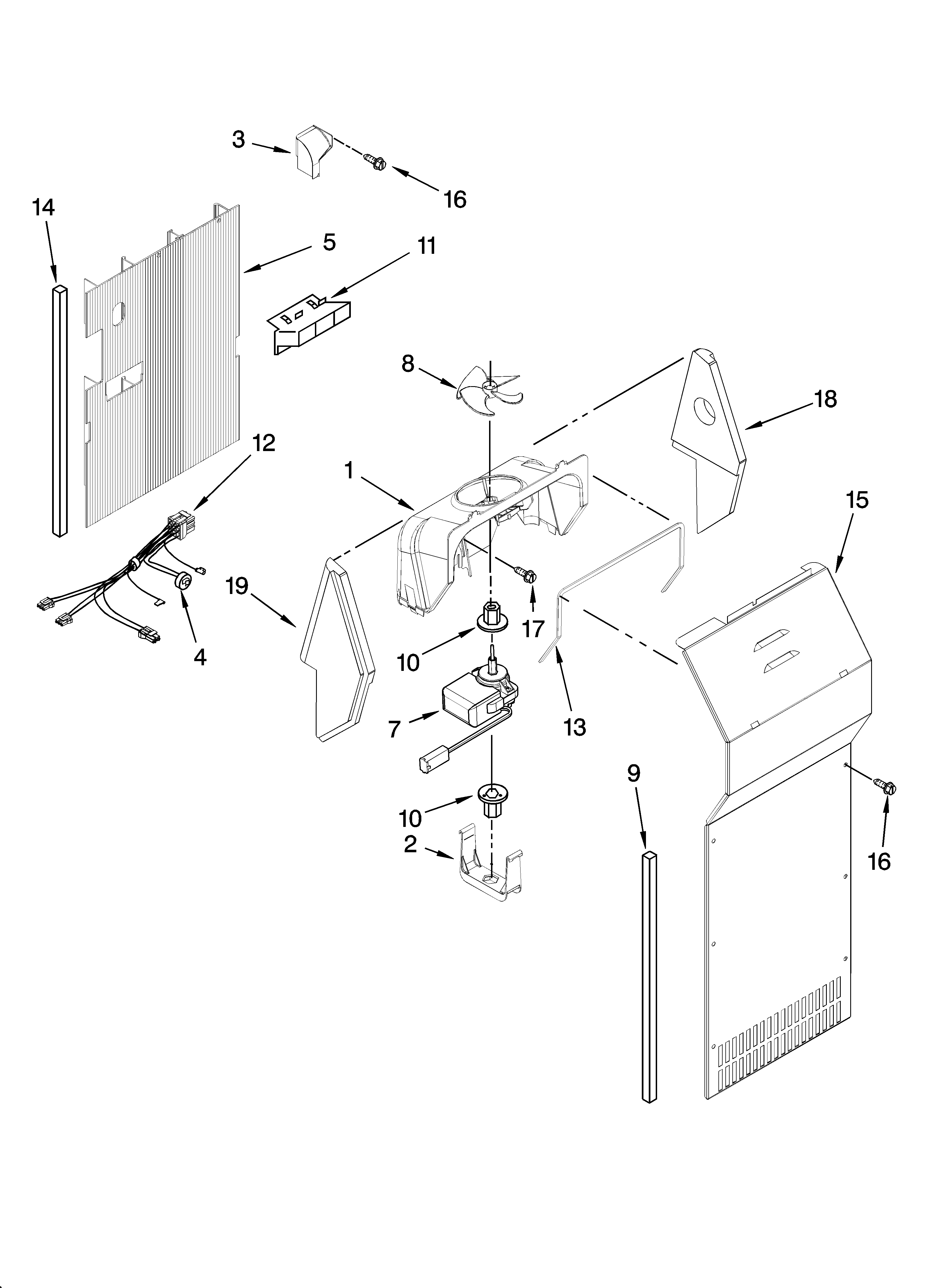 Whirlpool BRS70ERANA00 air flow parts diagram