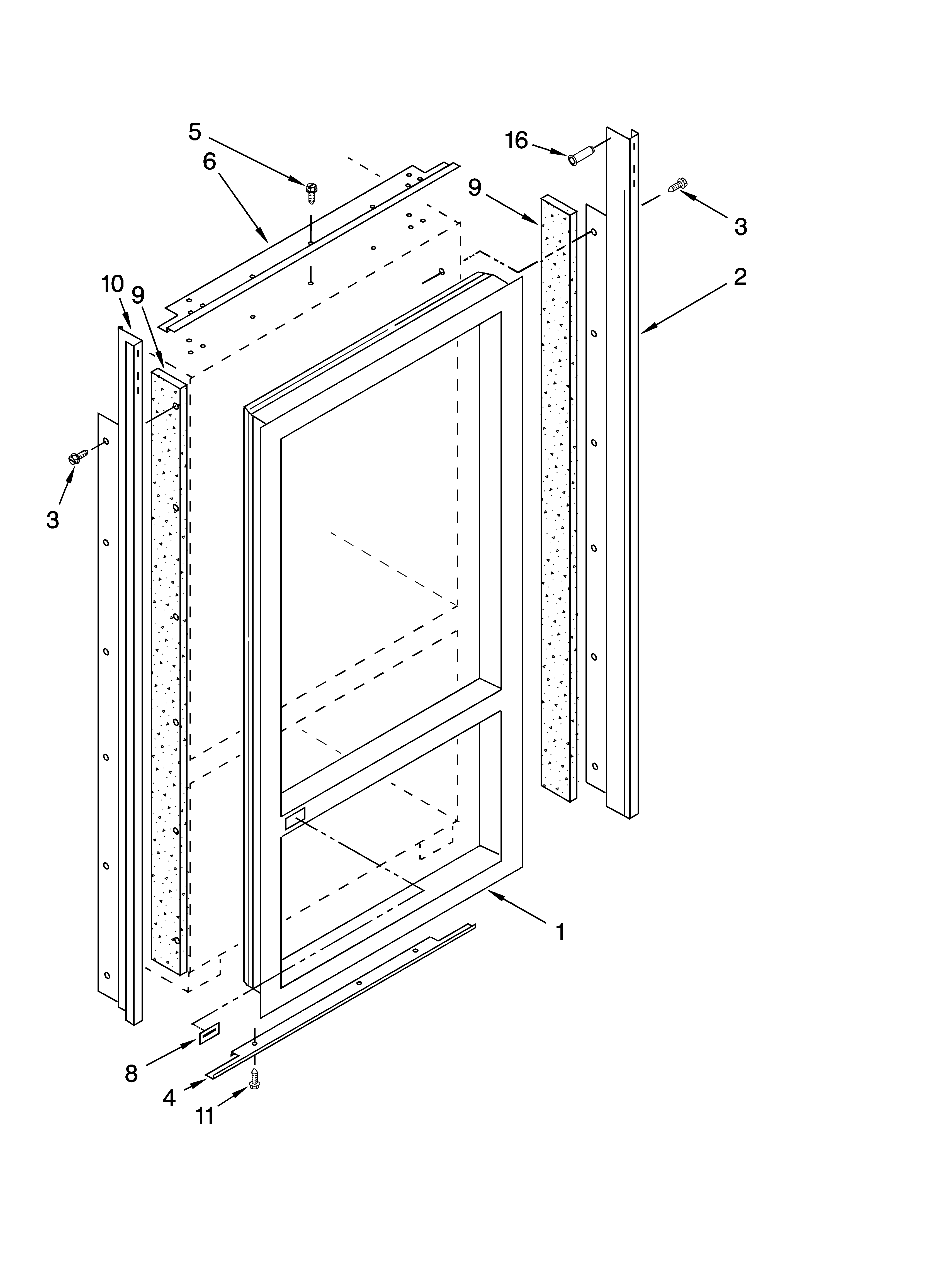 KitchenAid KBLC36FTS00 cabinet and breaker trim parts diagram