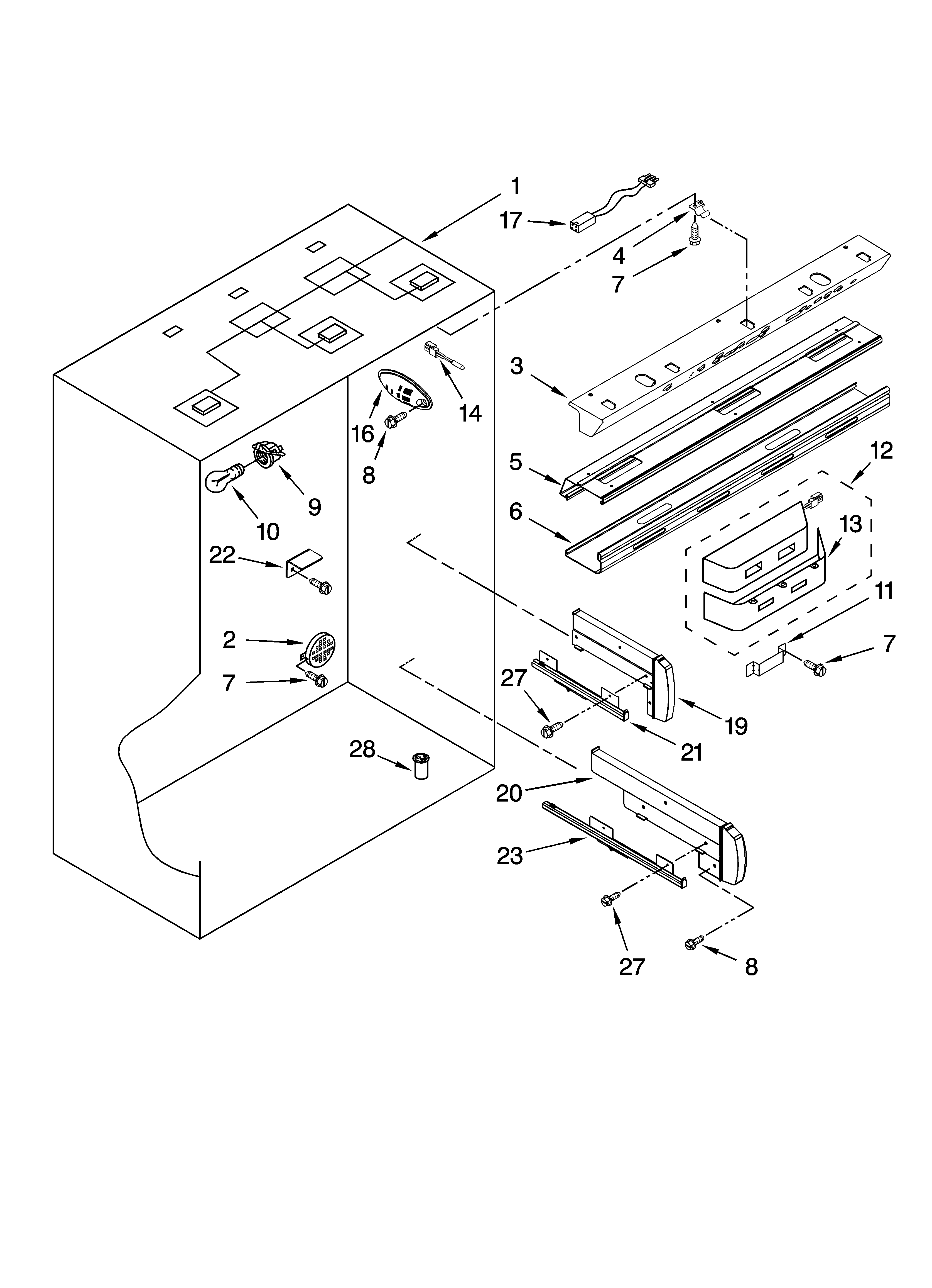 KitchenAid KBLC36FTS00 refrigerator liner parts diagram