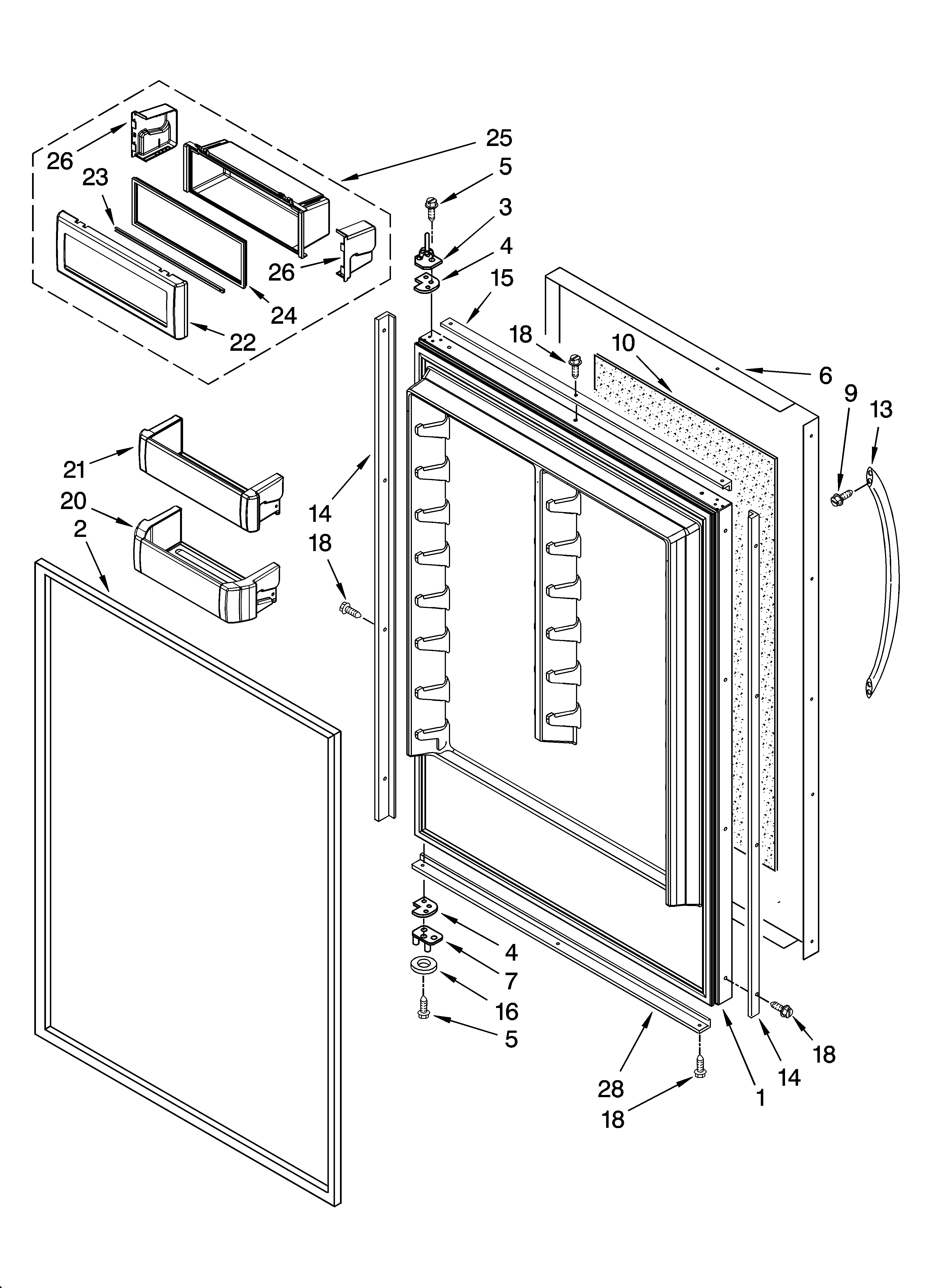 KitchenAid KBLC36FTS00 refrigerator door parts diagram