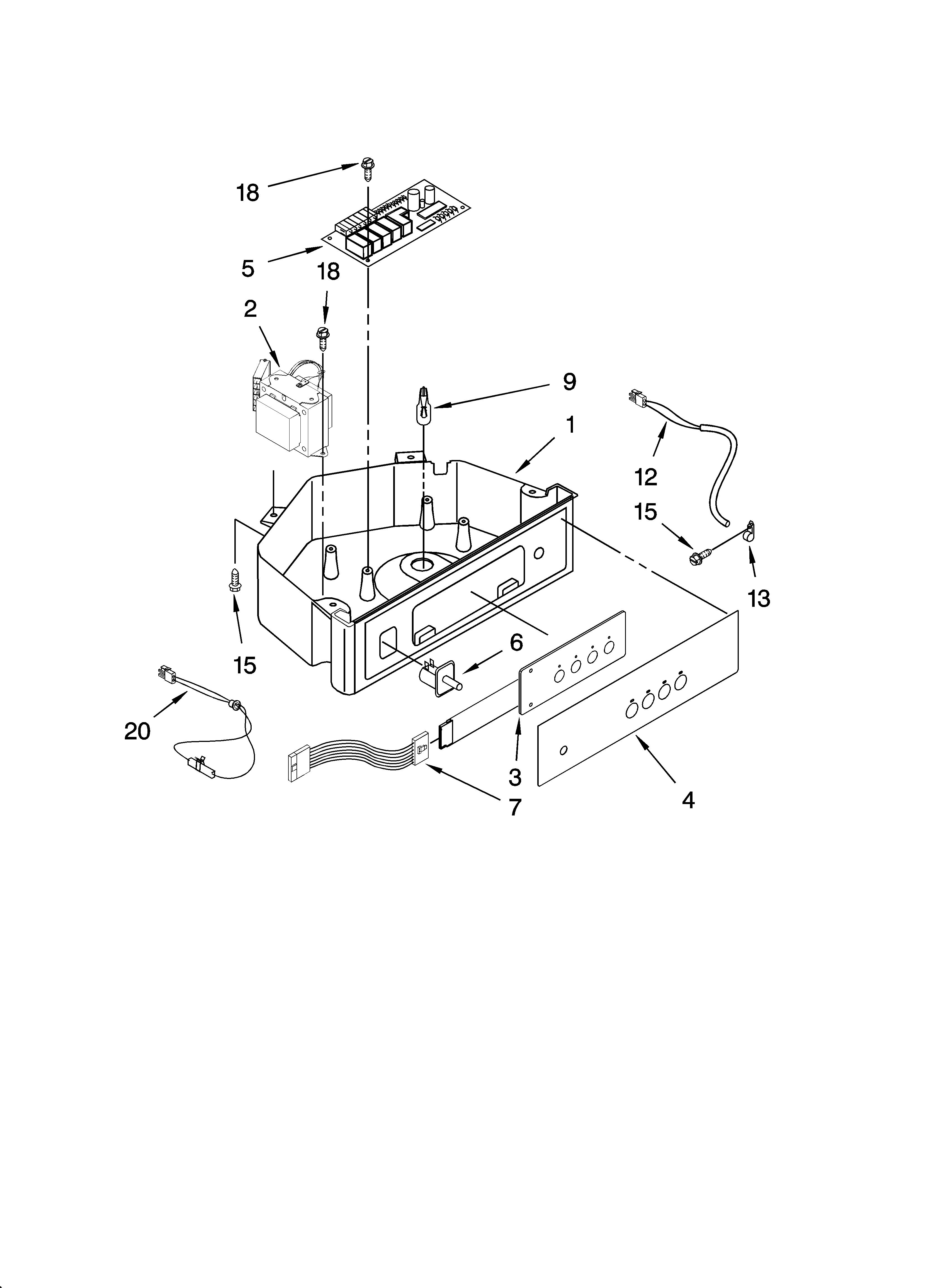 KitchenAid KUIC15PRTS1 control panel parts diagram
