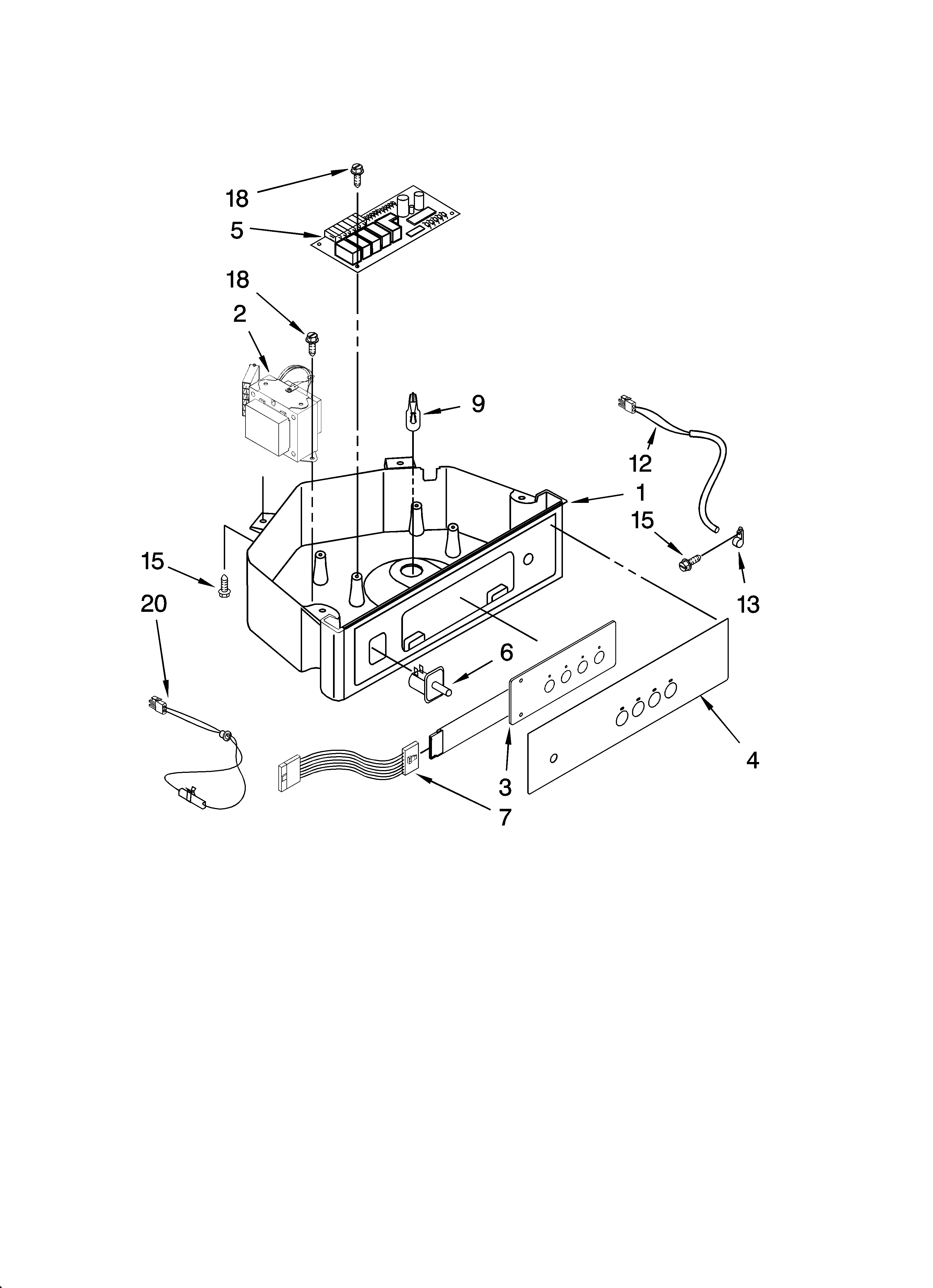 KitchenAid KUIS18NNTS1 control panel parts diagram