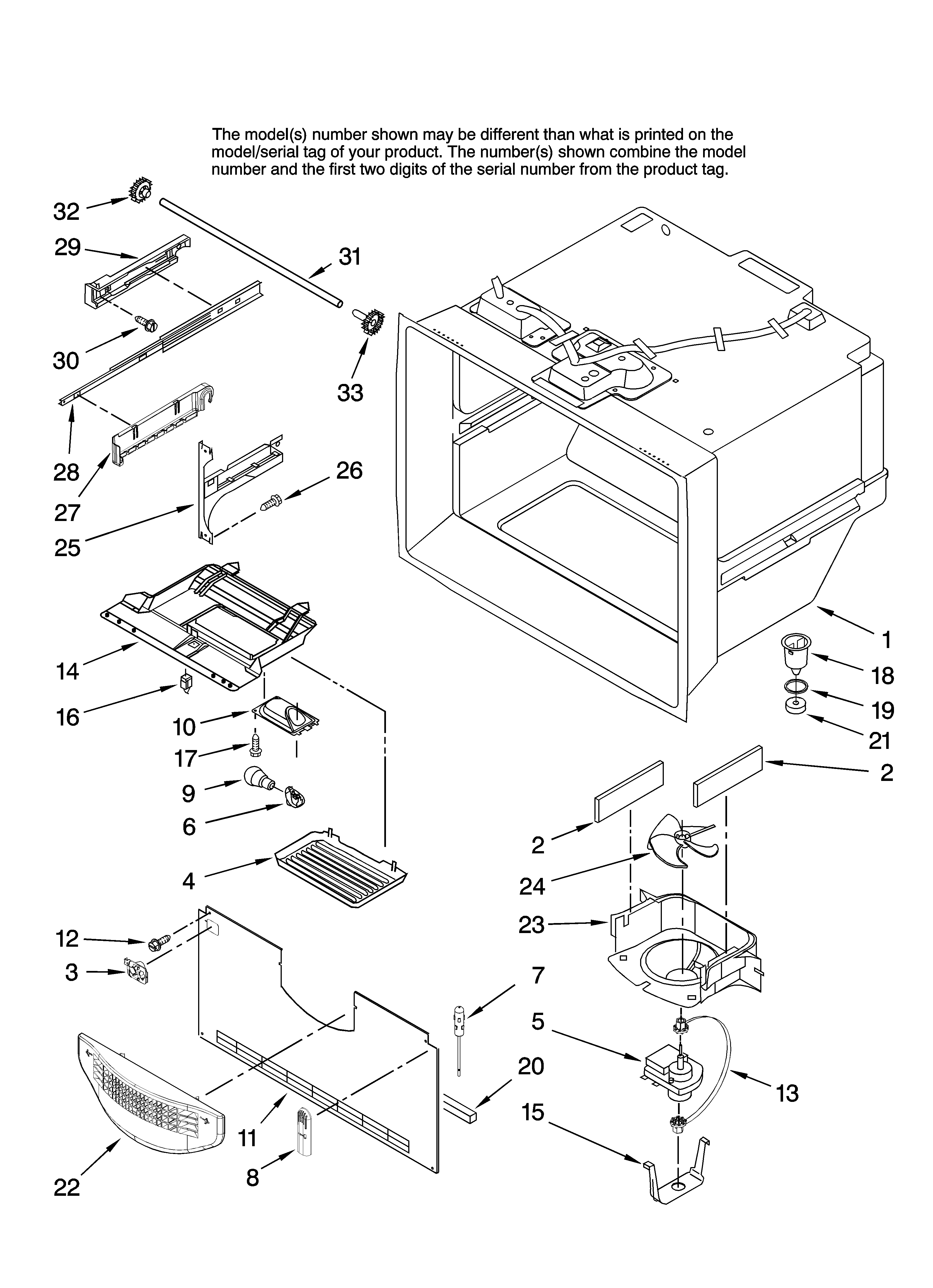 Maytag MBF2255KEB11 freezer liner parts diagram