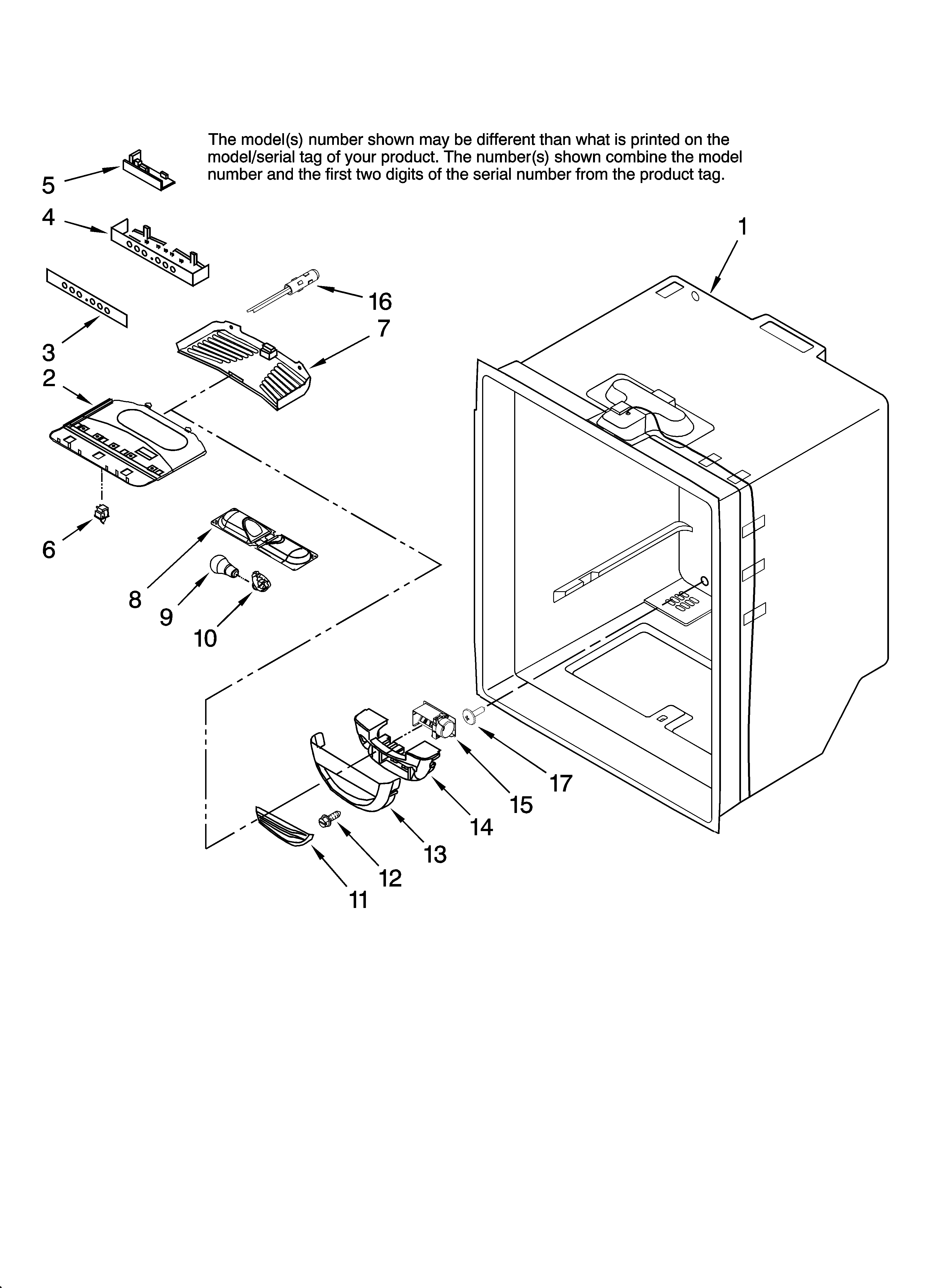 Maytag MBF2255KEB11 refrigerator liner parts diagram