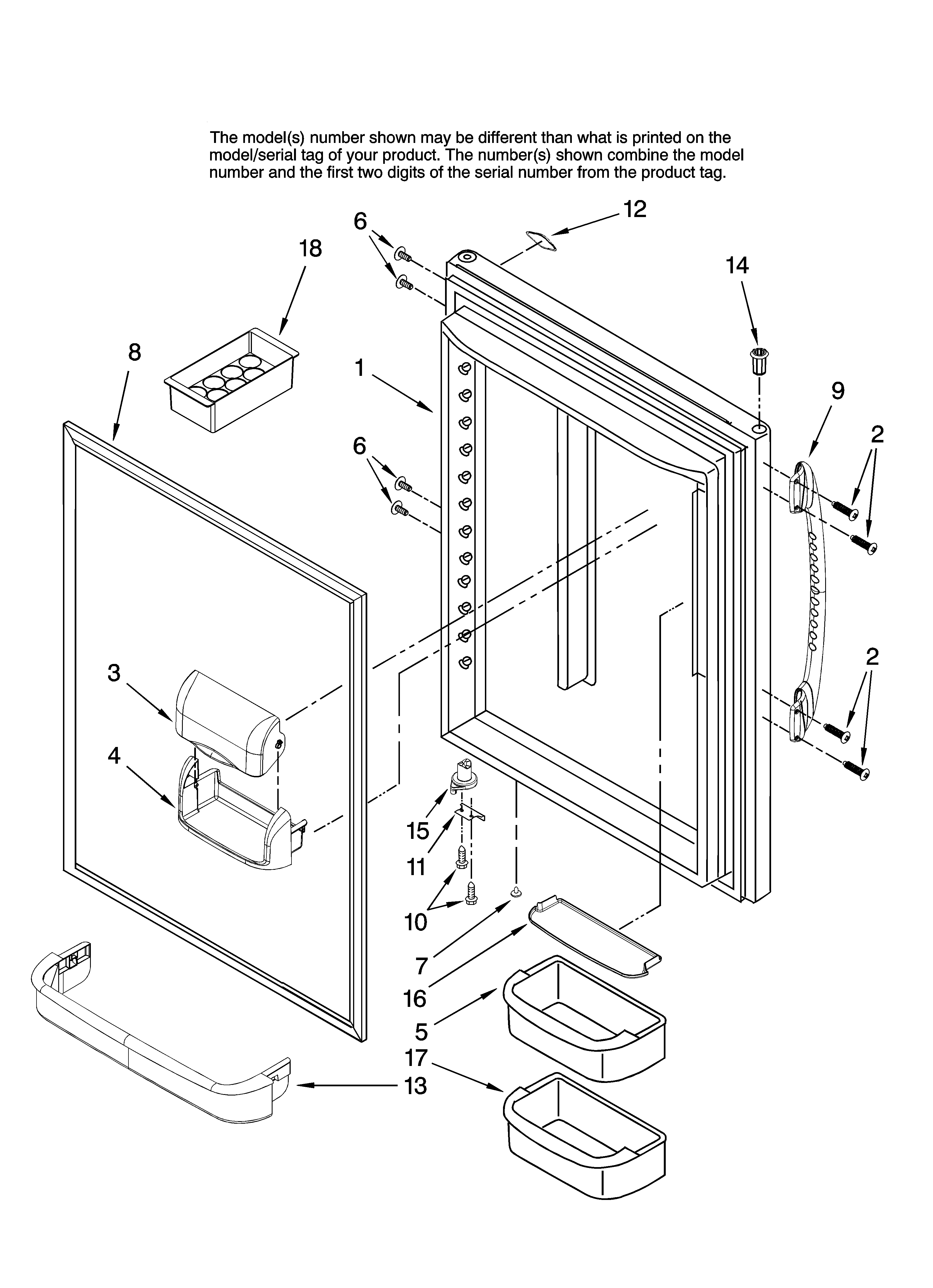 Maytag MBF2255KEB11 refrigerator door parts diagram