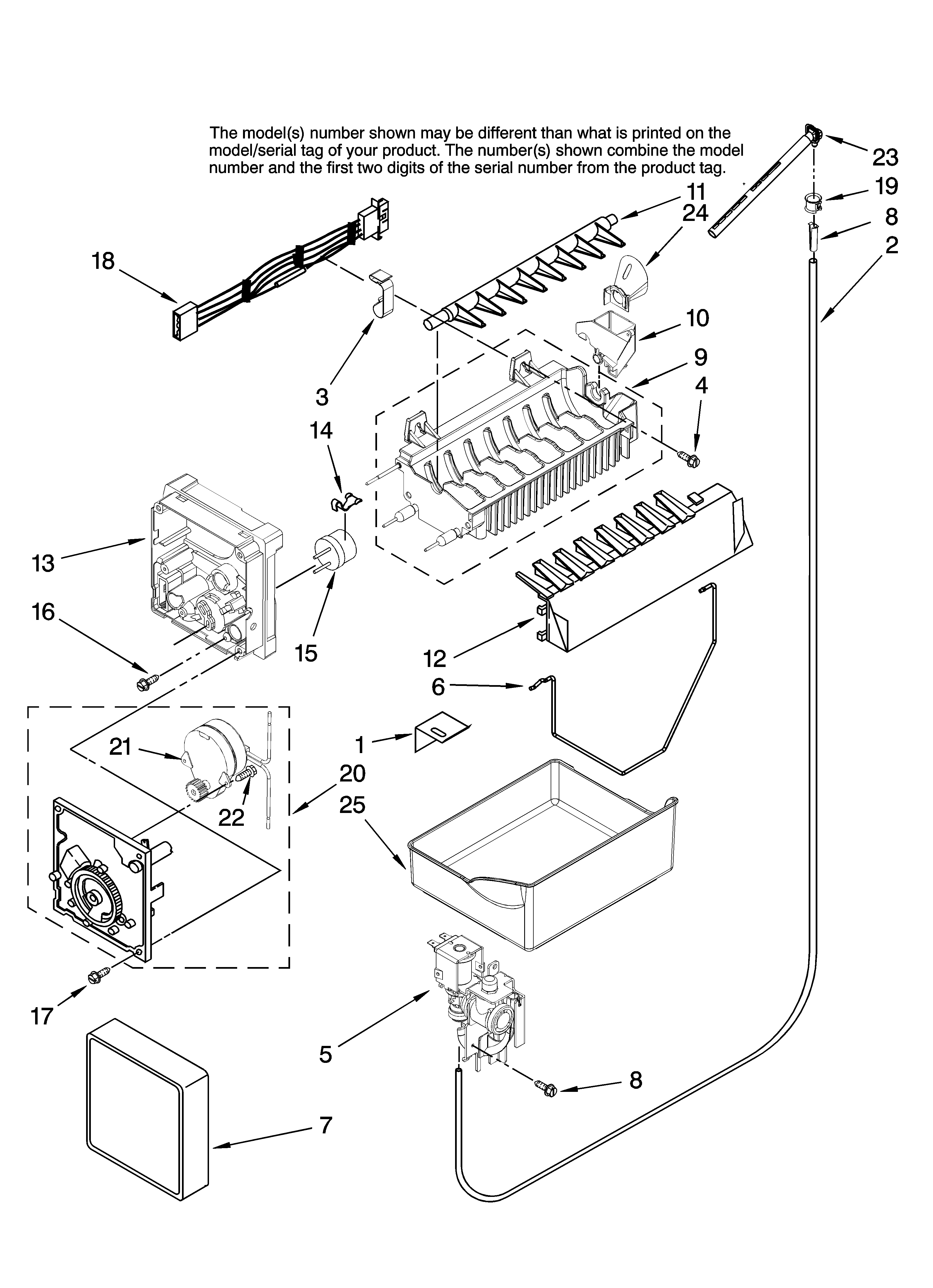 Maytag MBF2255KEB11 icemaker parts, optional parts diagram
