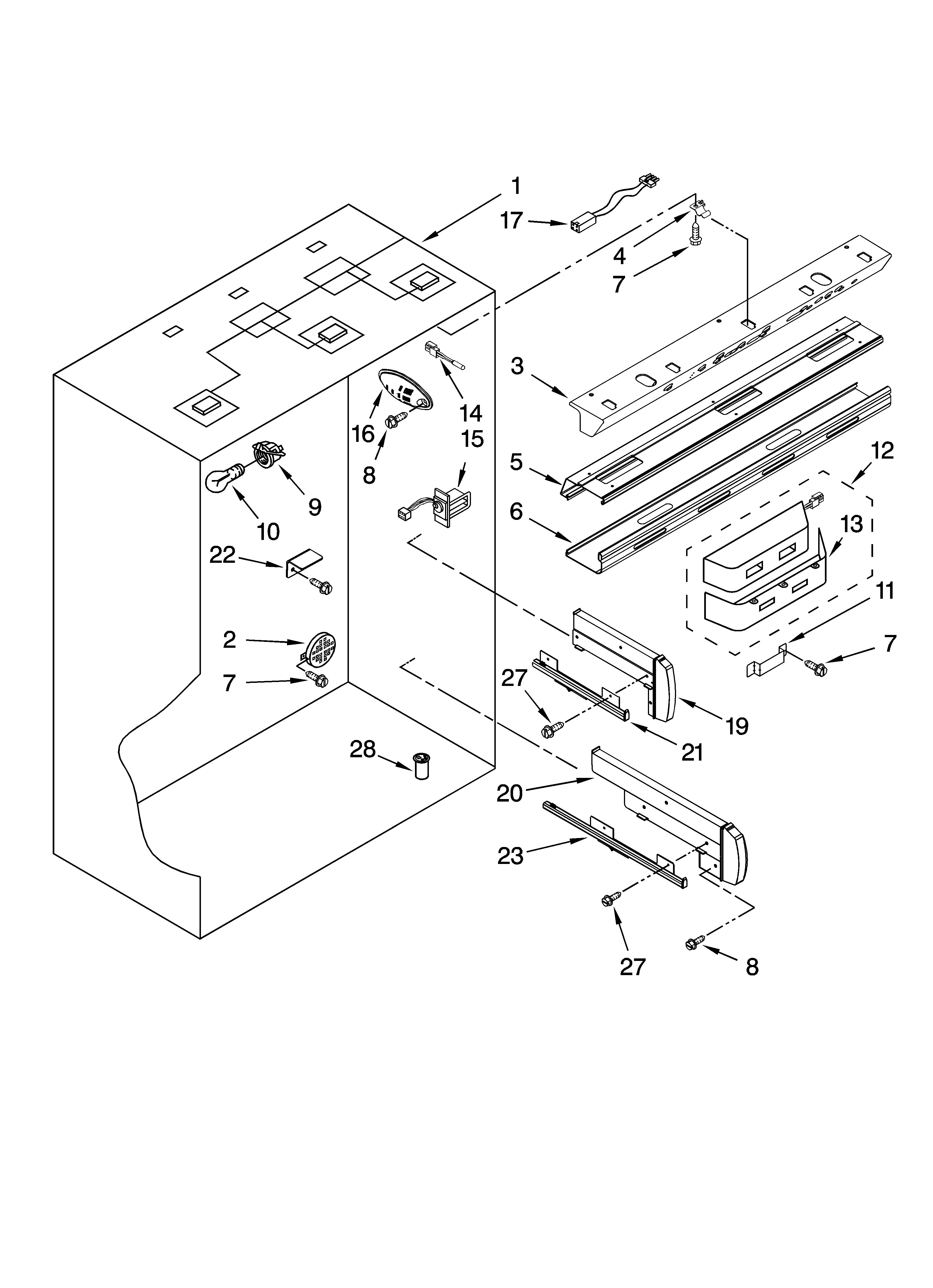 KitchenAid KBLO36FTX02 refrigerator liner parts diagram