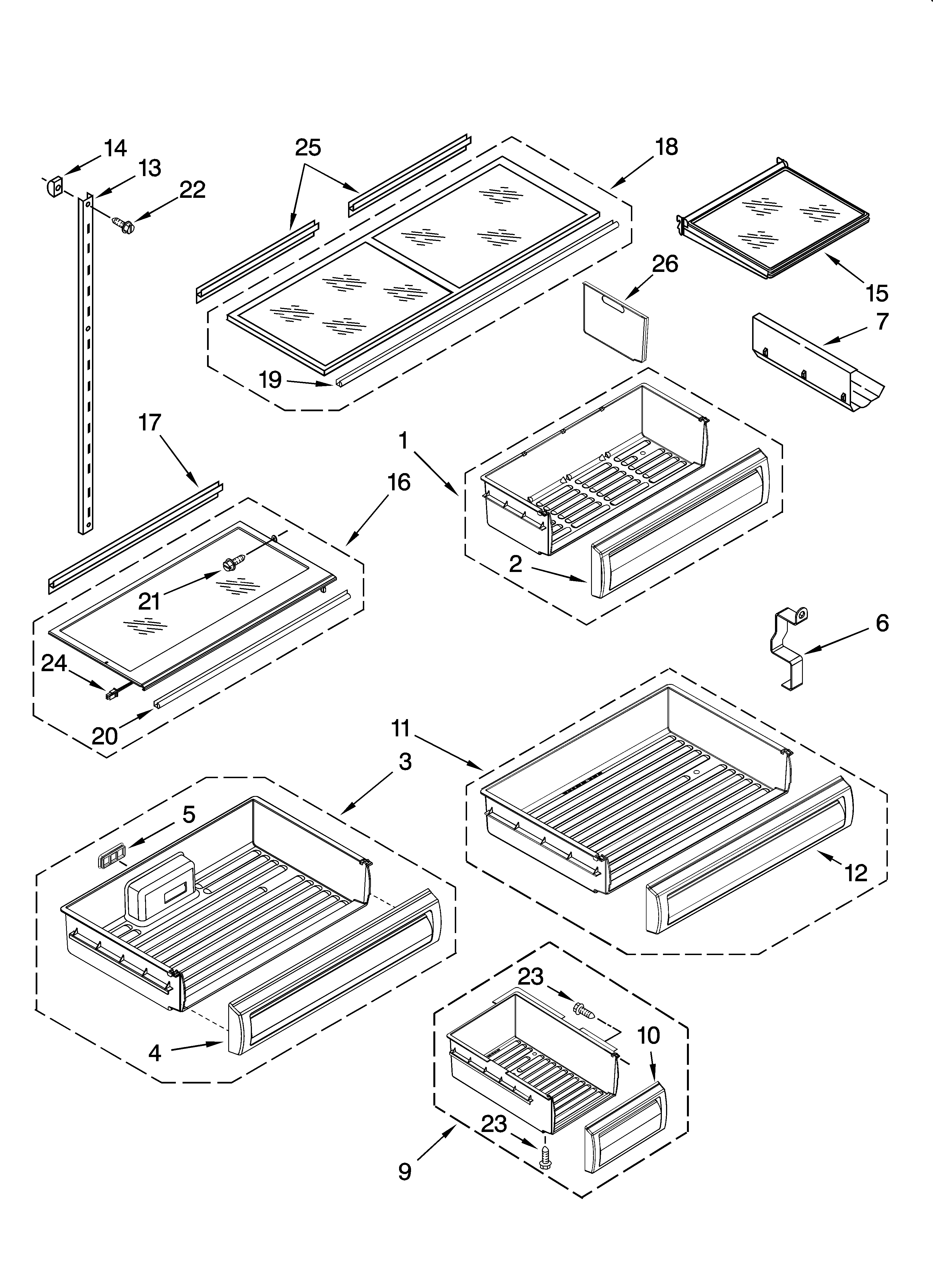 KitchenAid KBLO36FTX02 shelf parts diagram