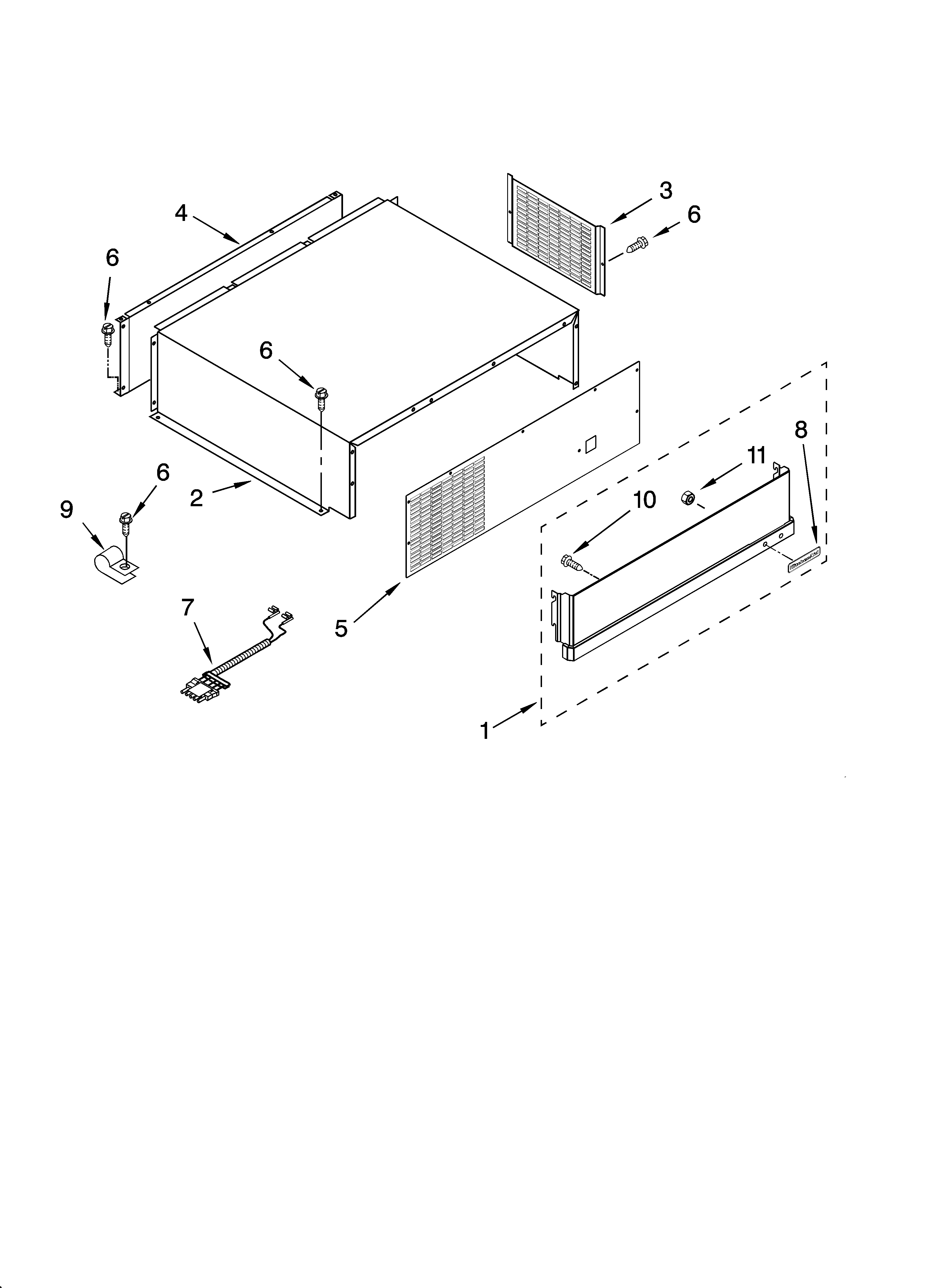 KitchenAid KBRC36FTS00 top grille and unit cover parts diagram