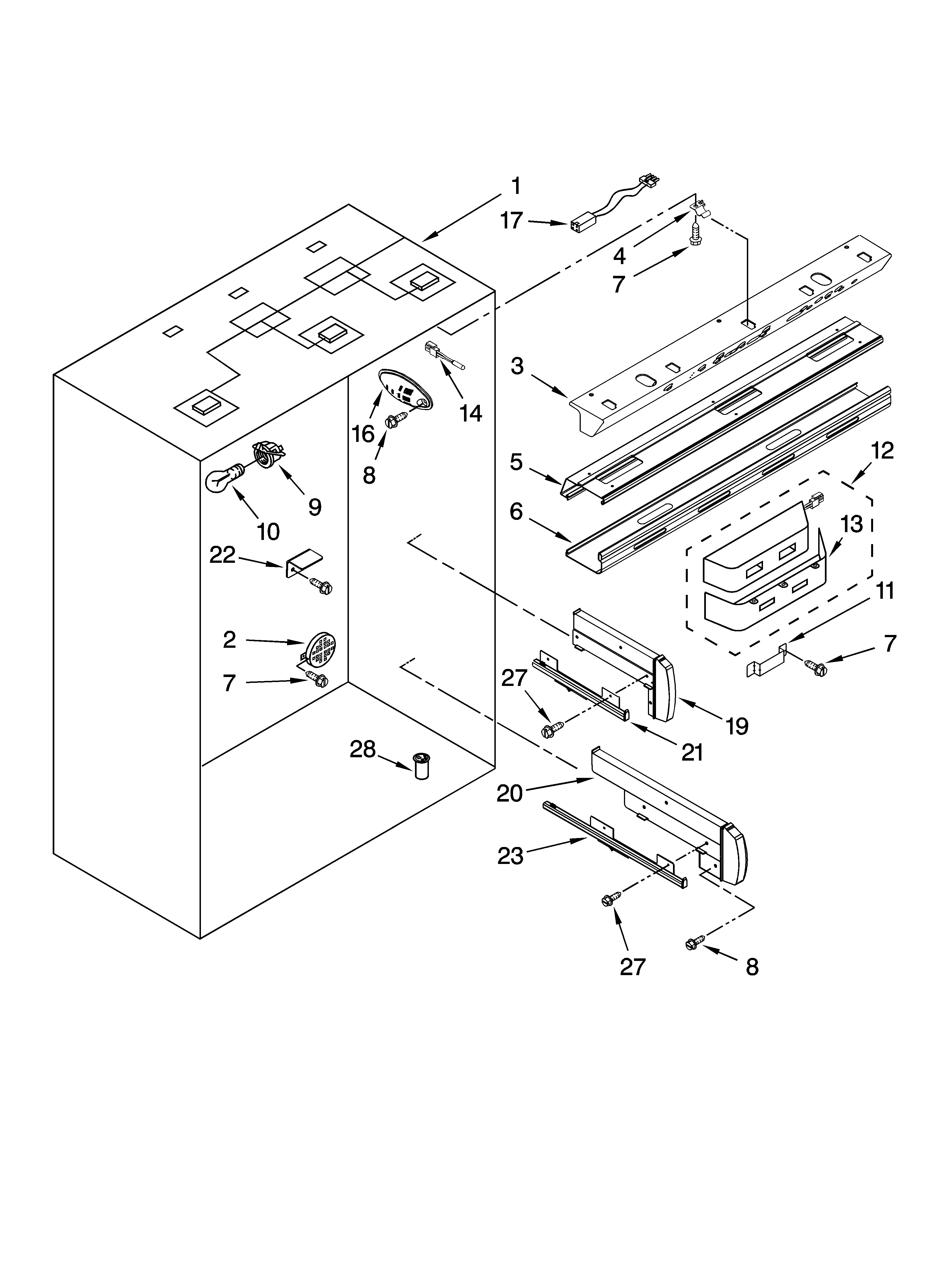 KitchenAid KBRC36FTS00 refrigerator liner parts diagram
