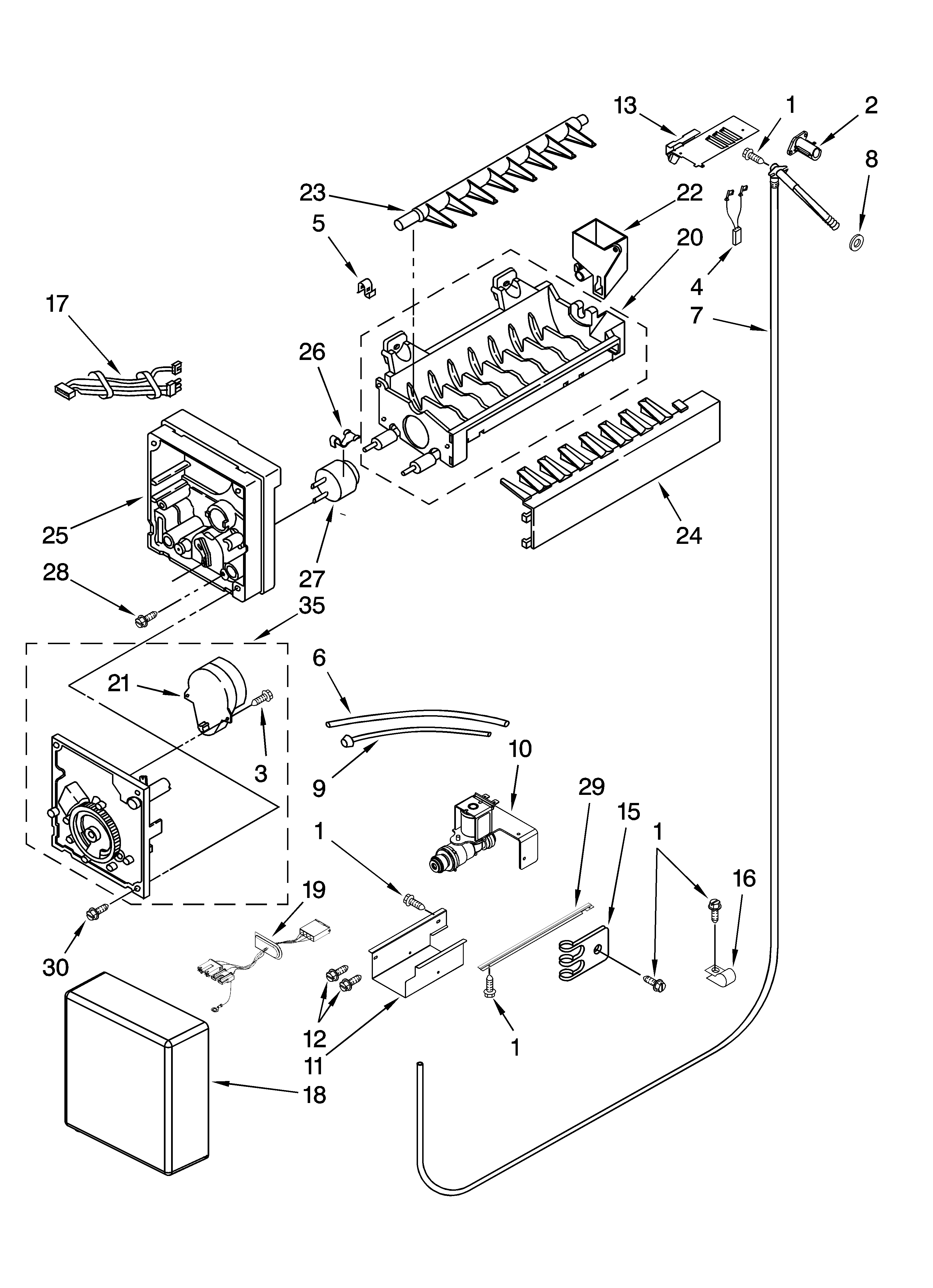 KitchenAid KBRC36FTS00 icemaker parts diagram