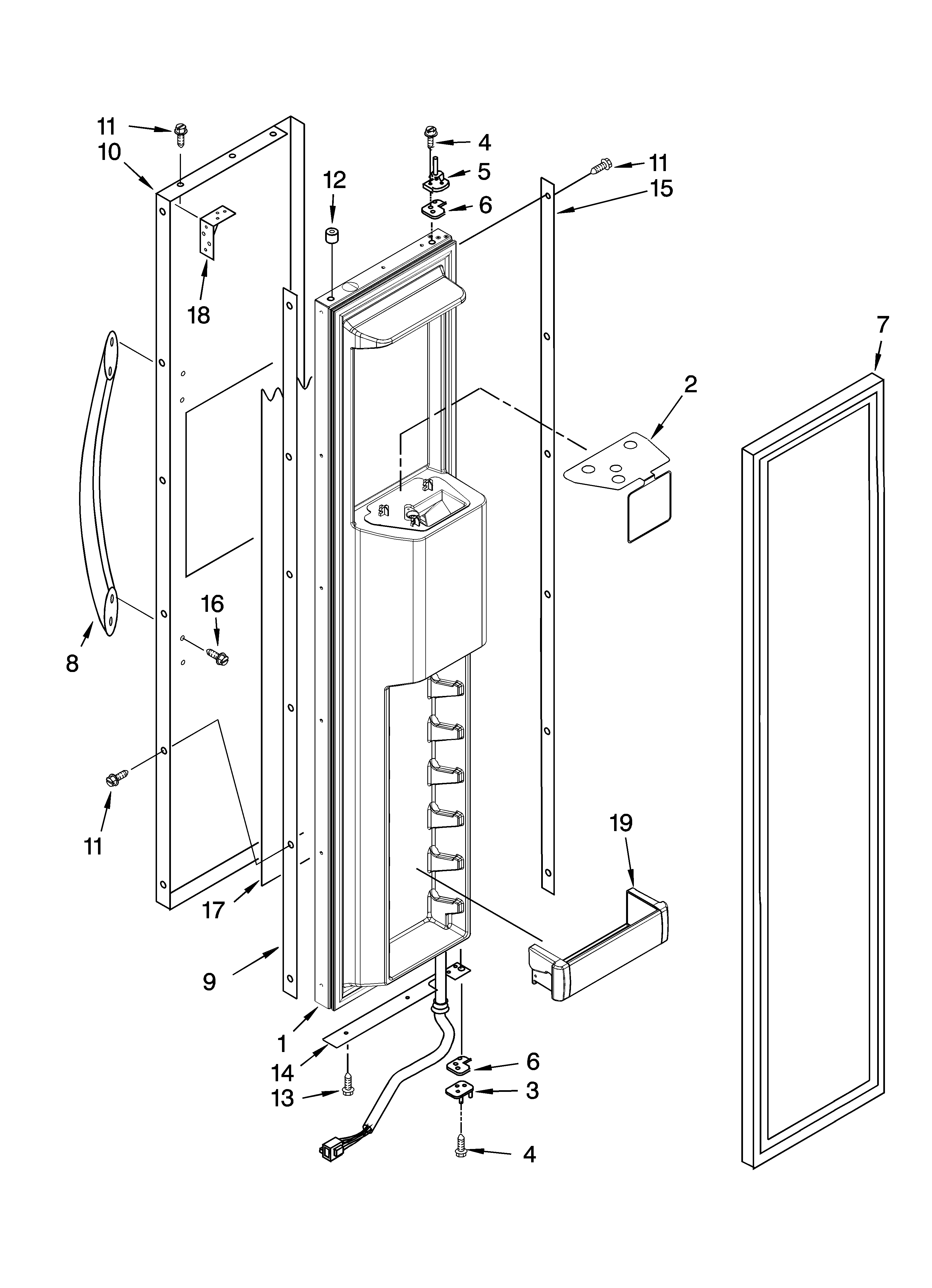 KitchenAid KSSC42QTS00 freezer door parts diagram