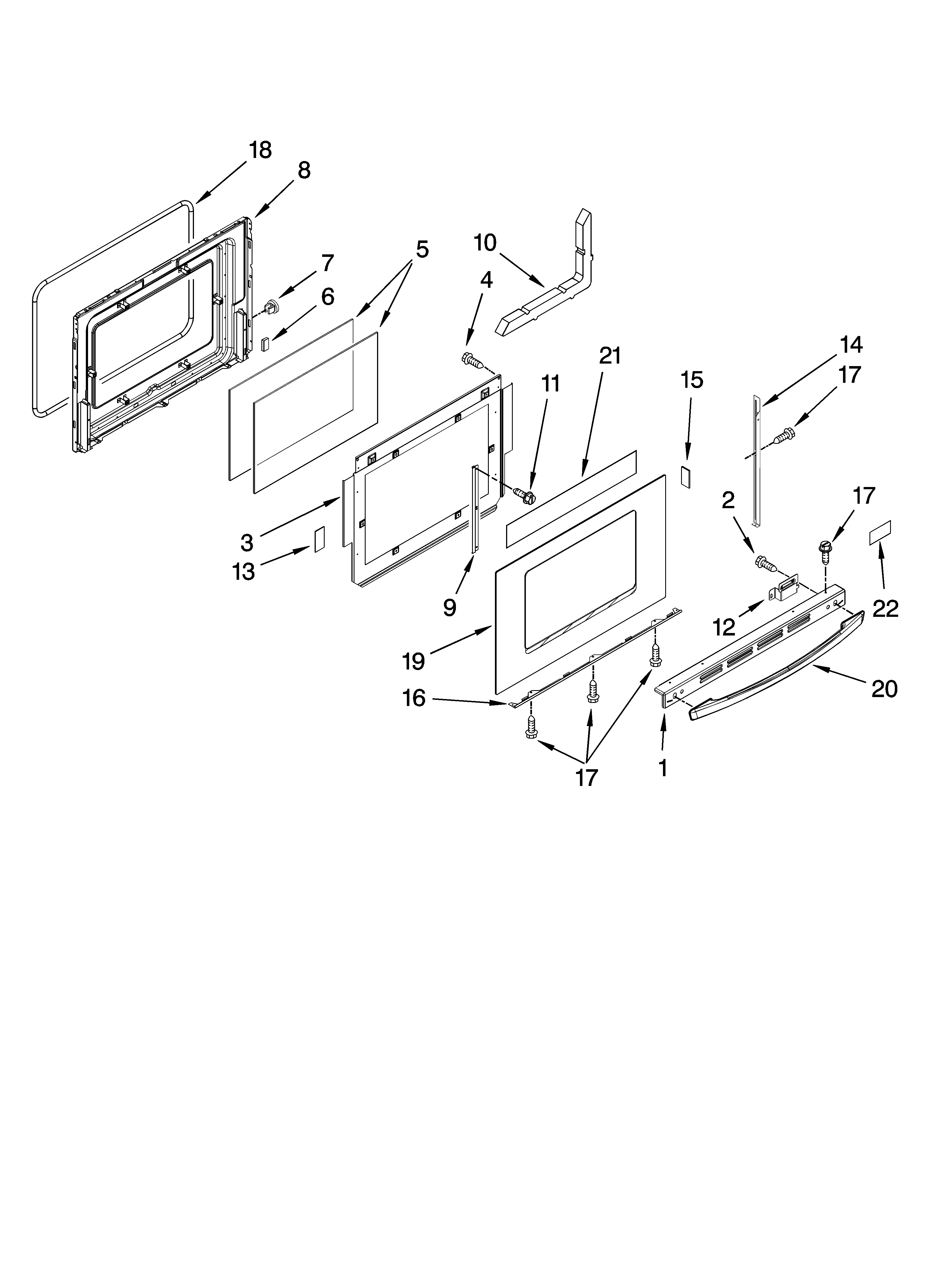 Whirlpool RY160LXTQ0 door parts diagram