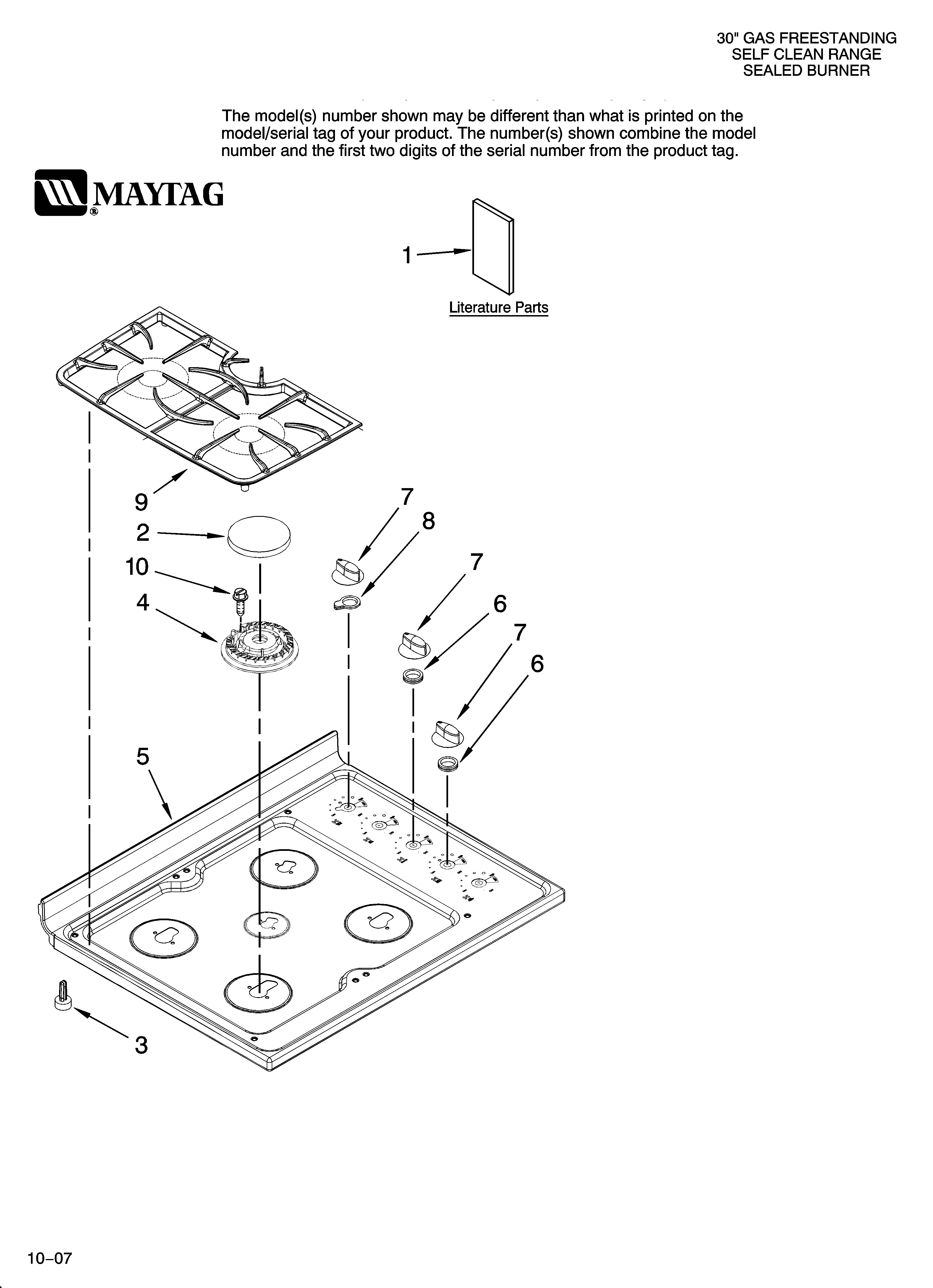 Maytag MGR6775BDB13 cooktop parts diagram