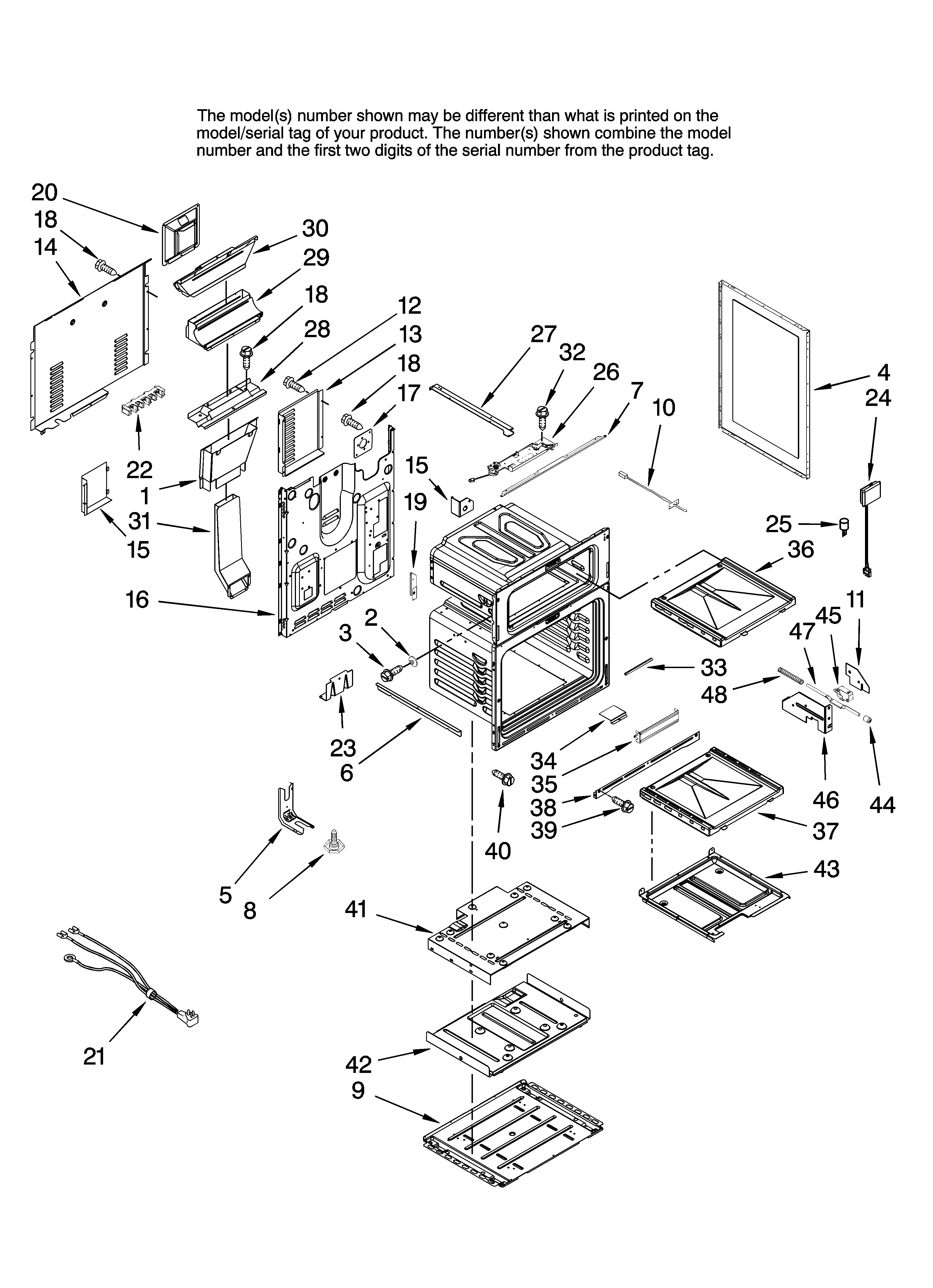 Maytag MGR6775BDB13 chassis parts diagram