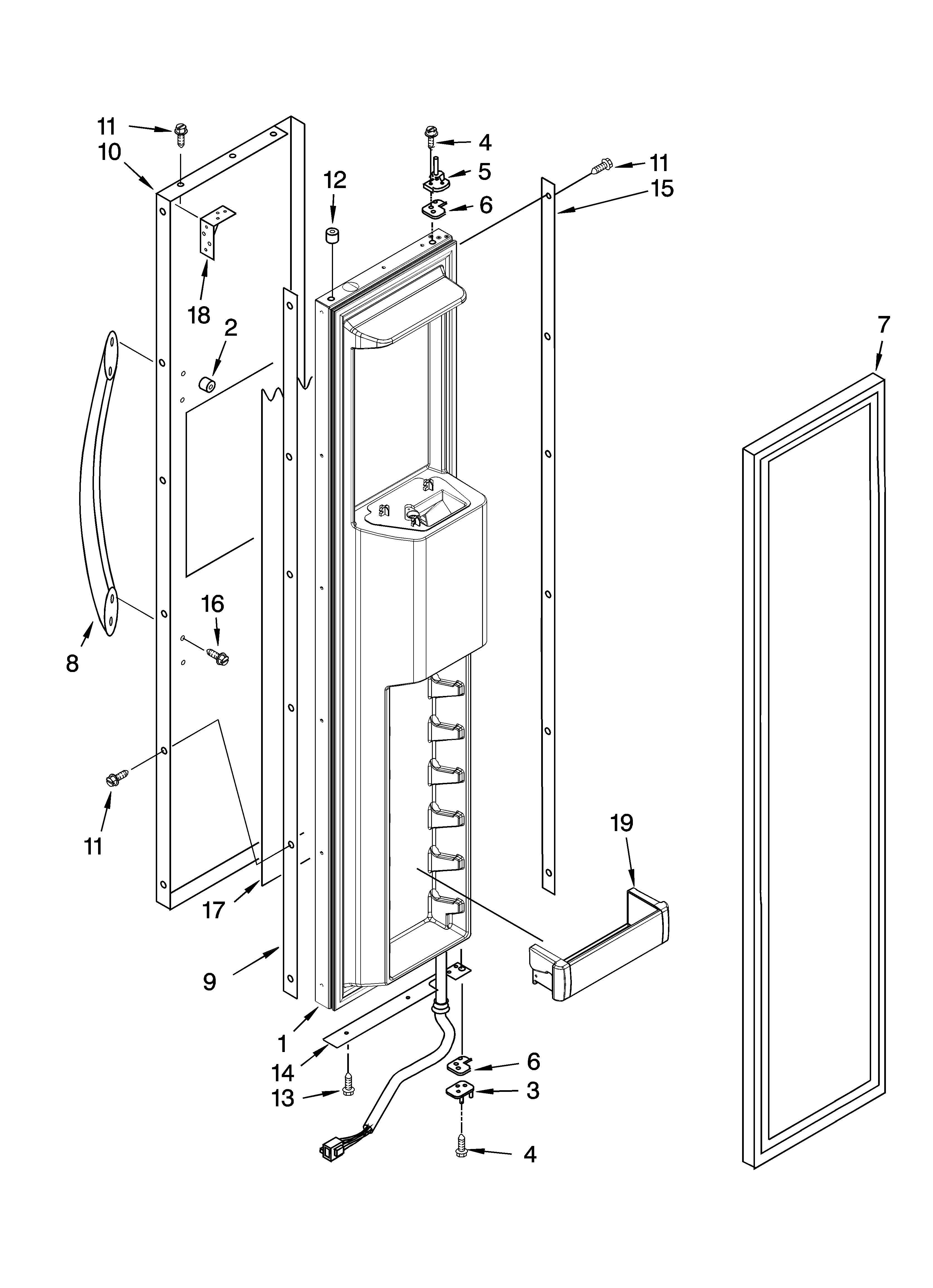 KitchenAid KSSC36QTS02 freezer door parts diagram