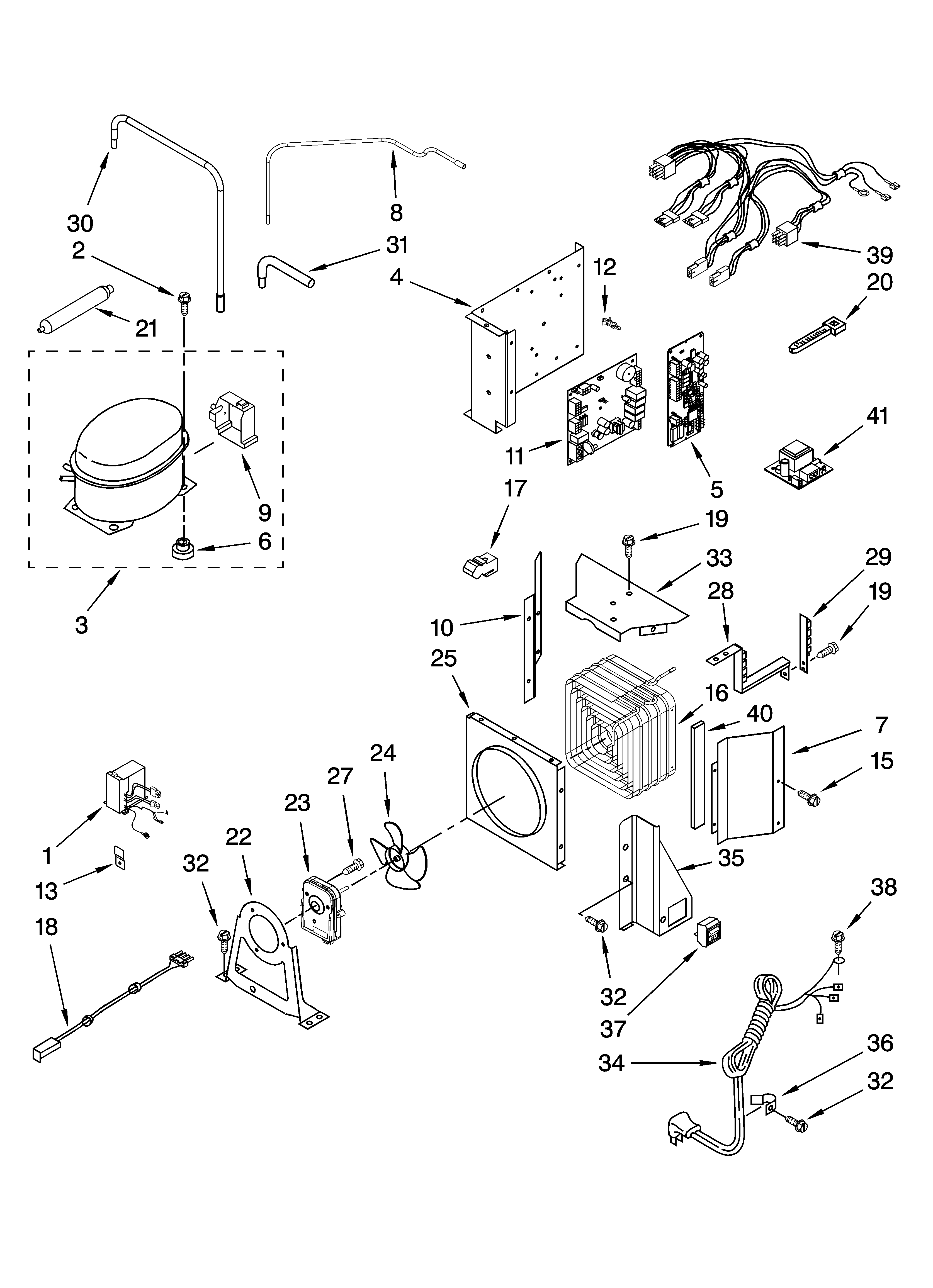 KitchenAid KSSC36QTS02 upper unit parts diagram