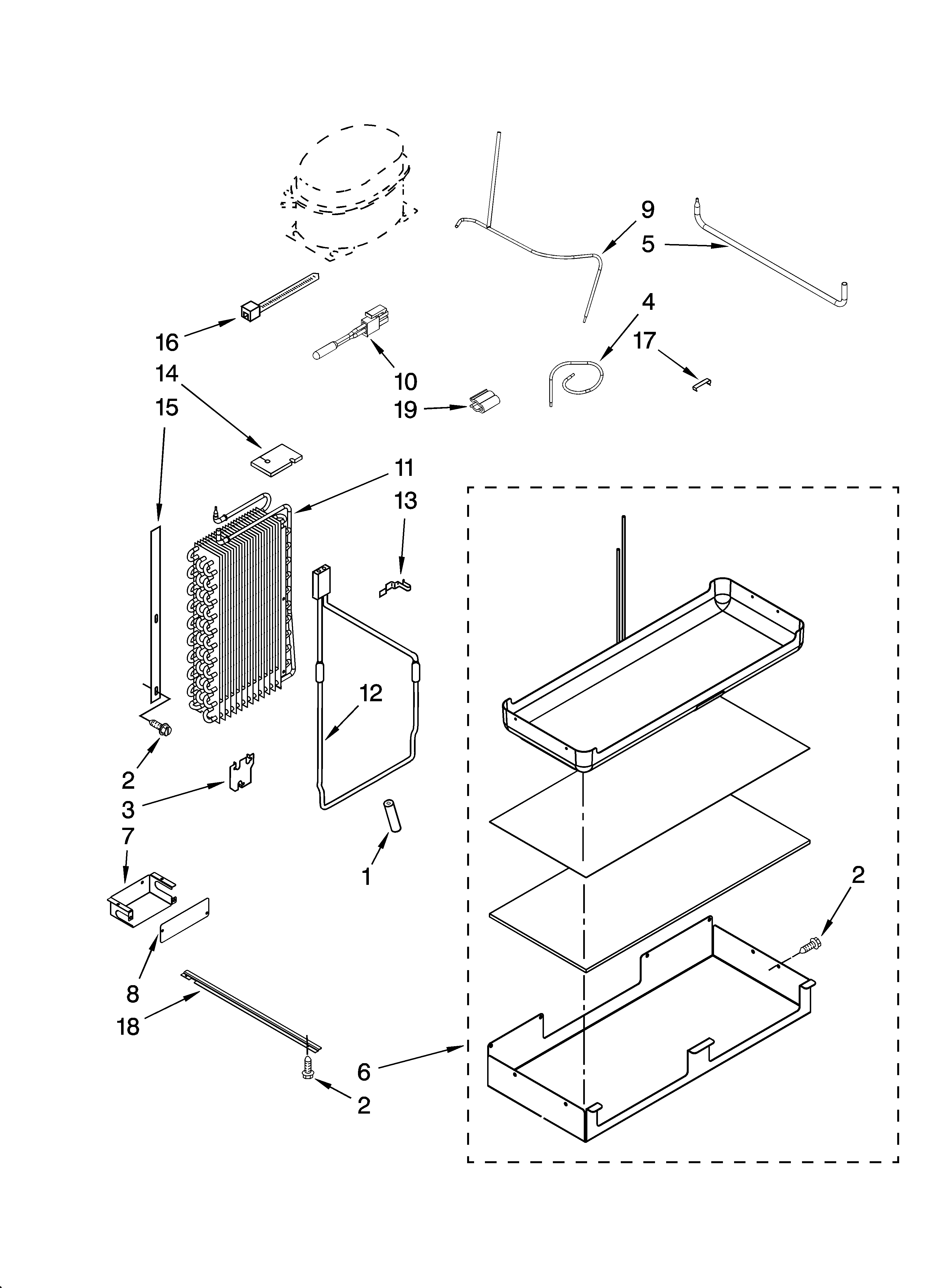 KitchenAid KSSO36QTB00 lower unit and tube parts diagram