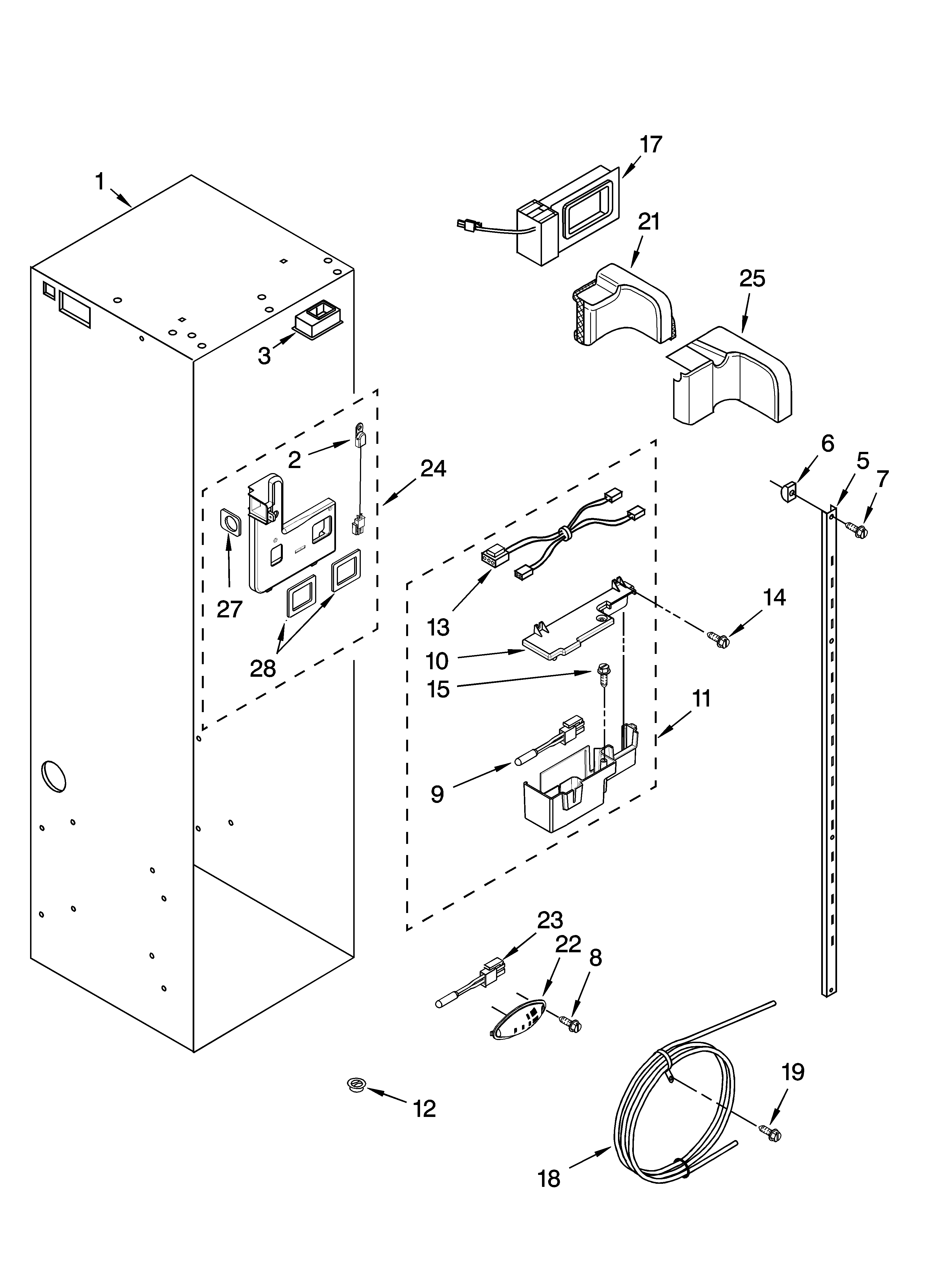 KitchenAid KSSO42QTX00 refrigerator liner parts diagram