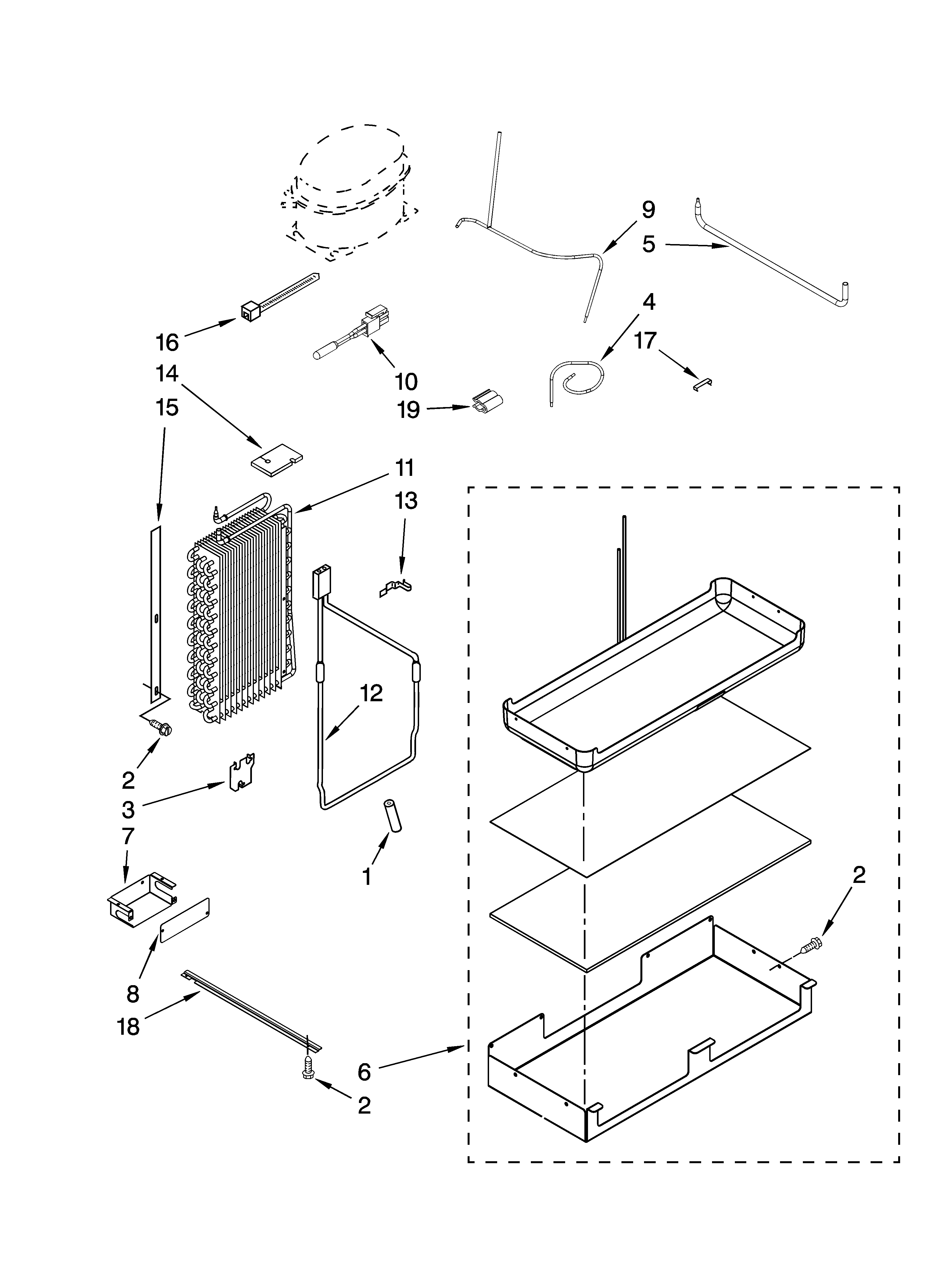 KitchenAid KSSO42QTX00 lower unit and tube parts diagram