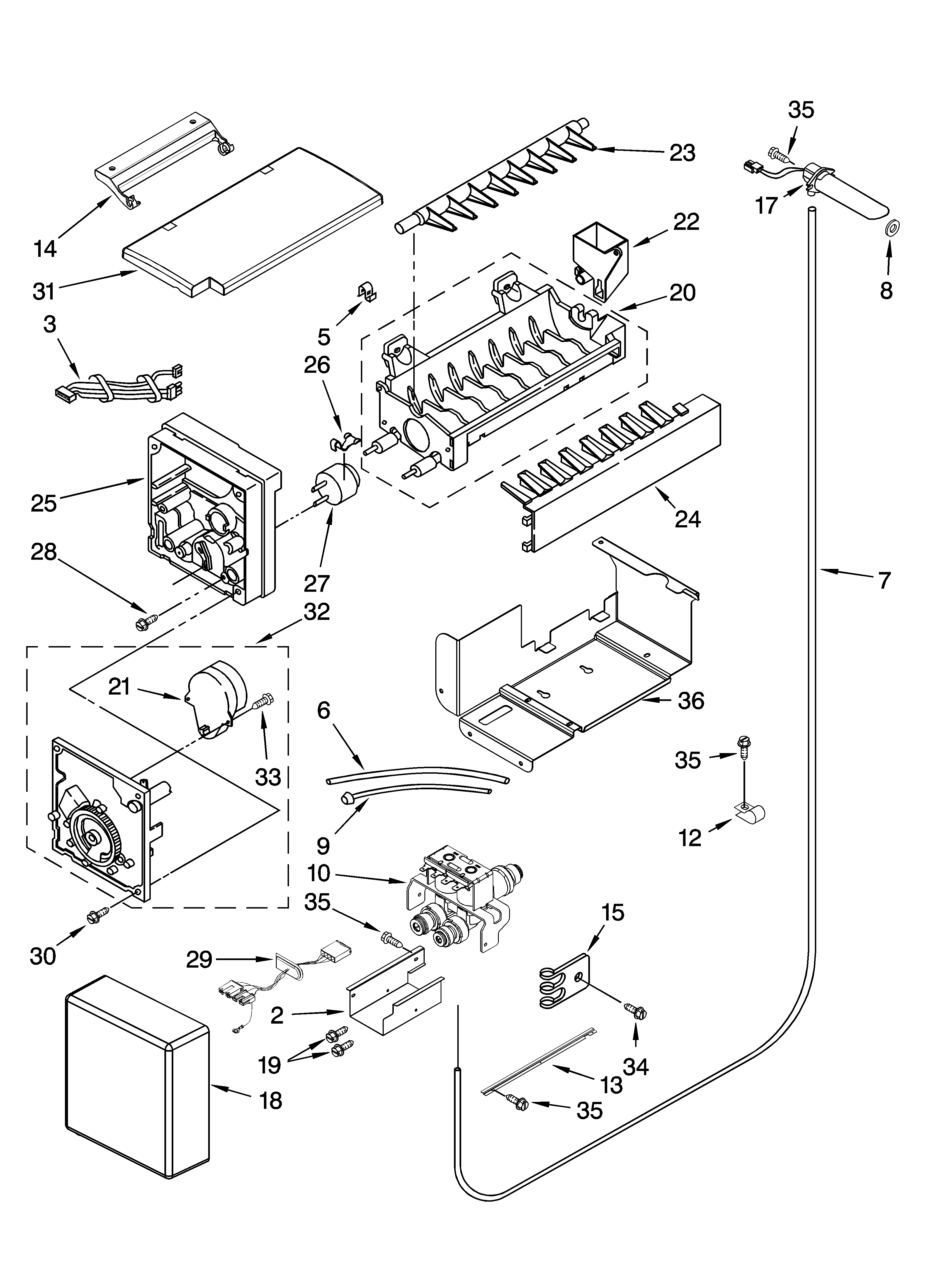 KitchenAid KSSO42QTX00 icemaker parts diagram