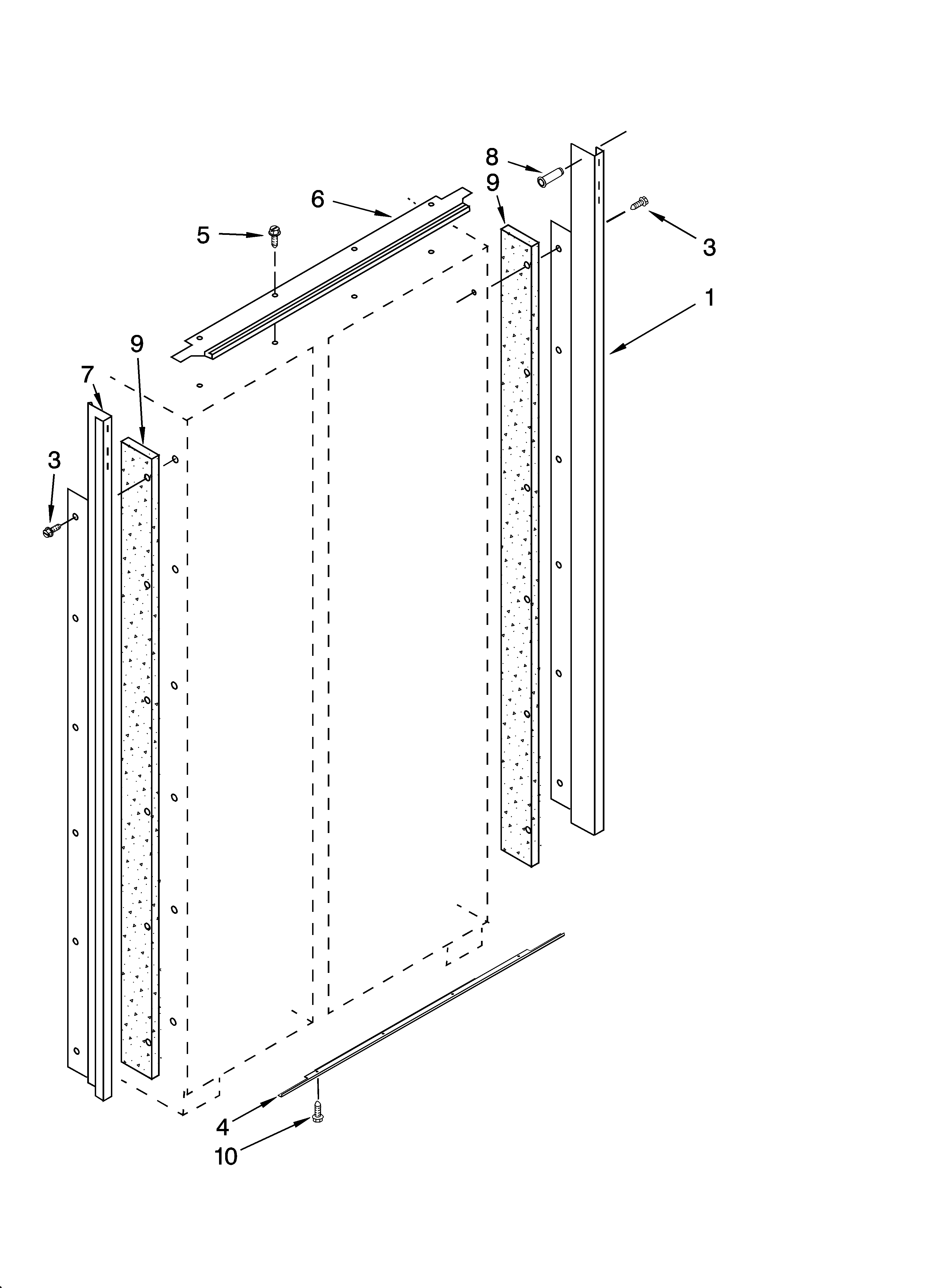 KitchenAid KSSO48QTB00 cabinet trim parts diagram