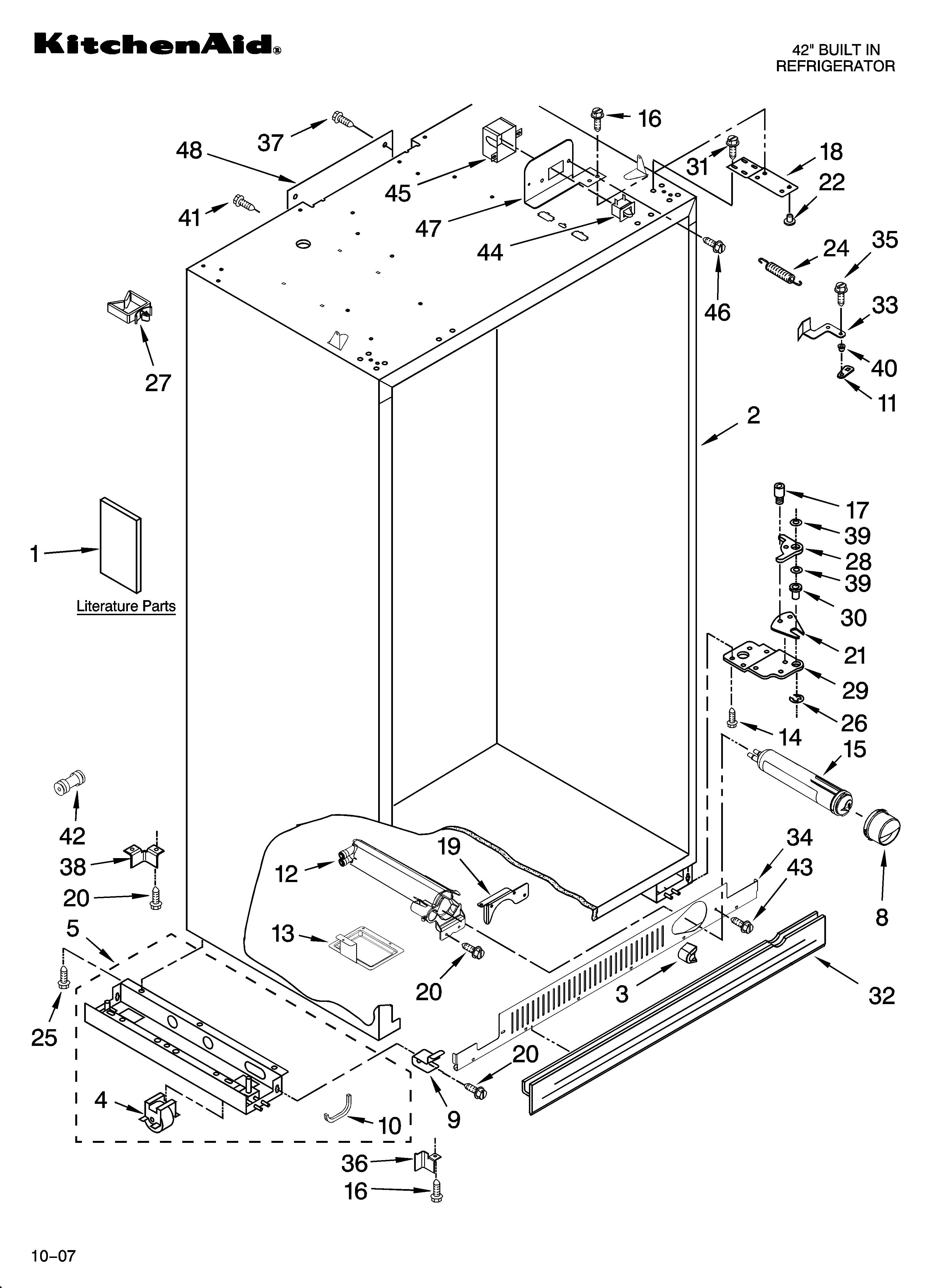 KitchenAid KSSP42QTS00 cabinet parts diagram