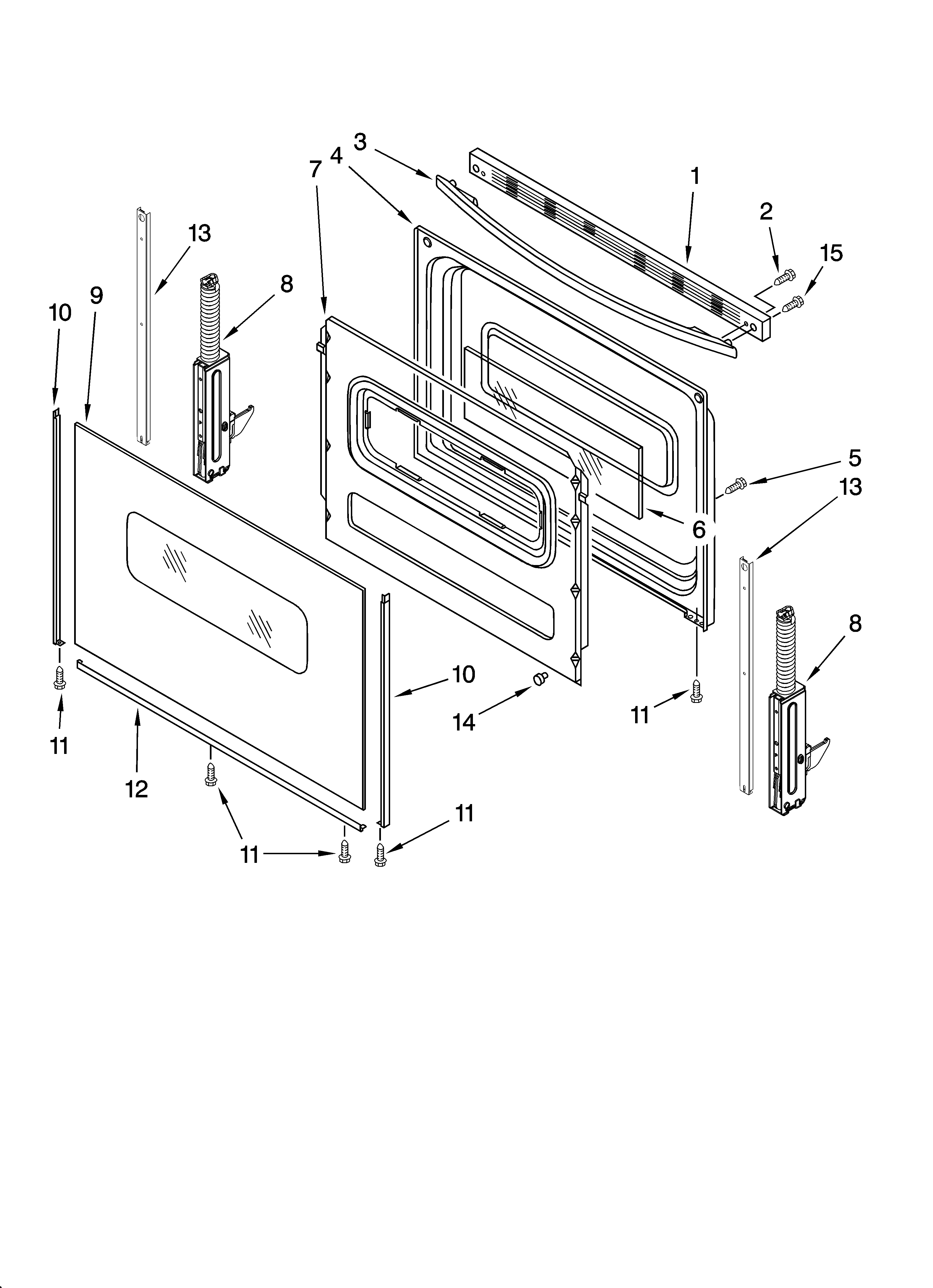 Whirlpool RF114PXSB2 door parts, optional parts (not included) diagram