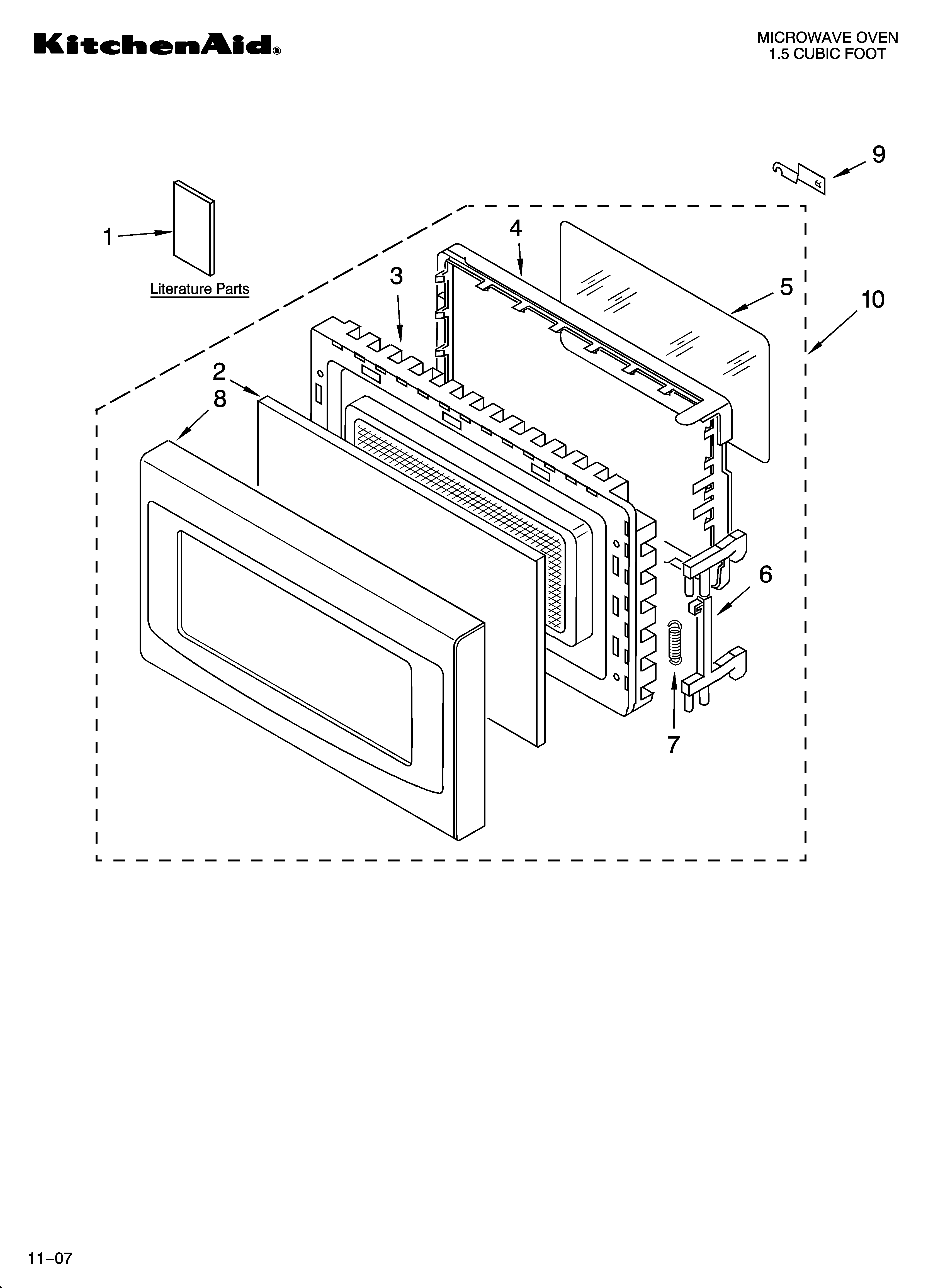 KitchenAid YKCMS1555SS0 door parts diagram