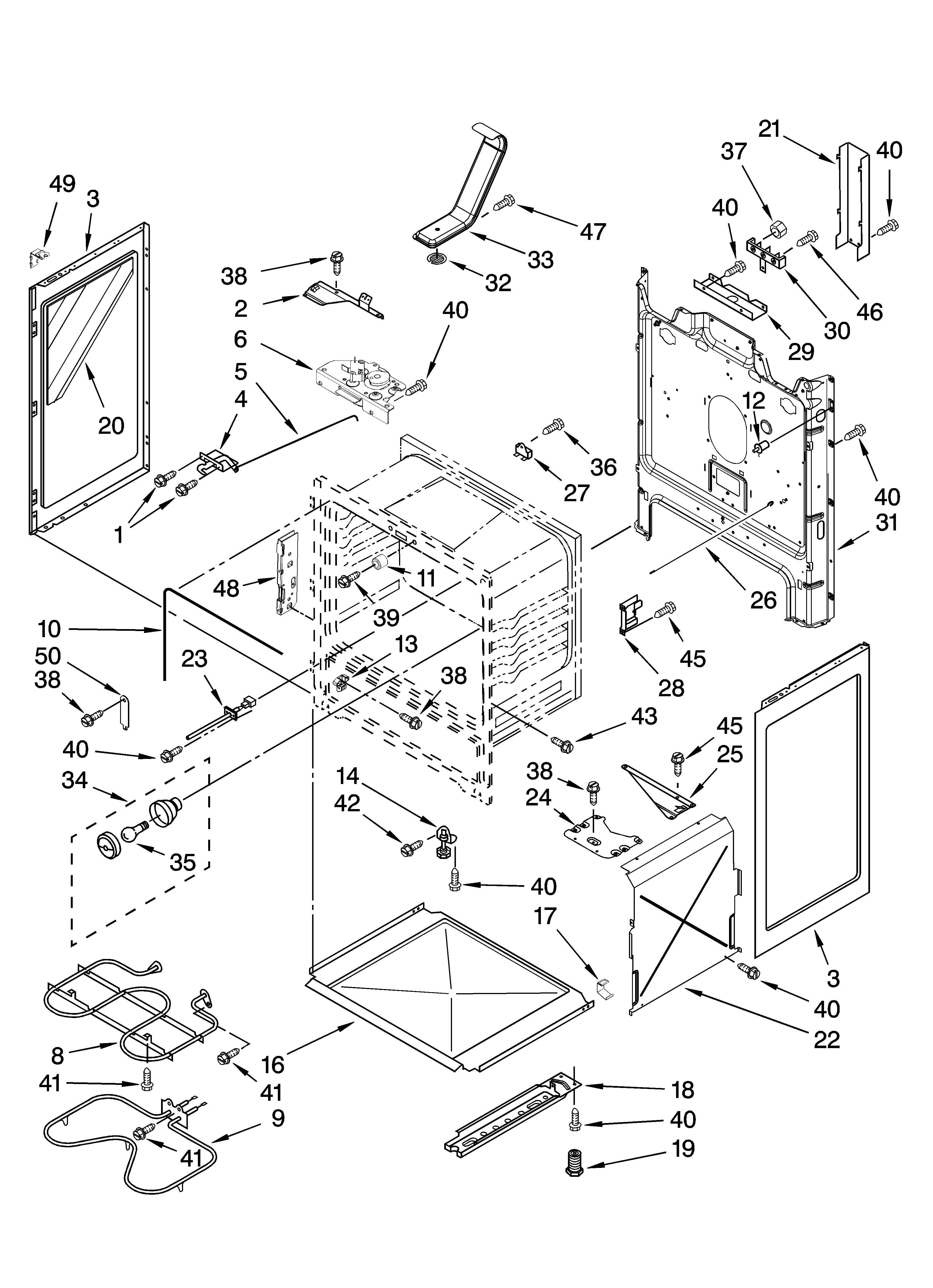 Roper FES355TQ1 chassis parts diagram
