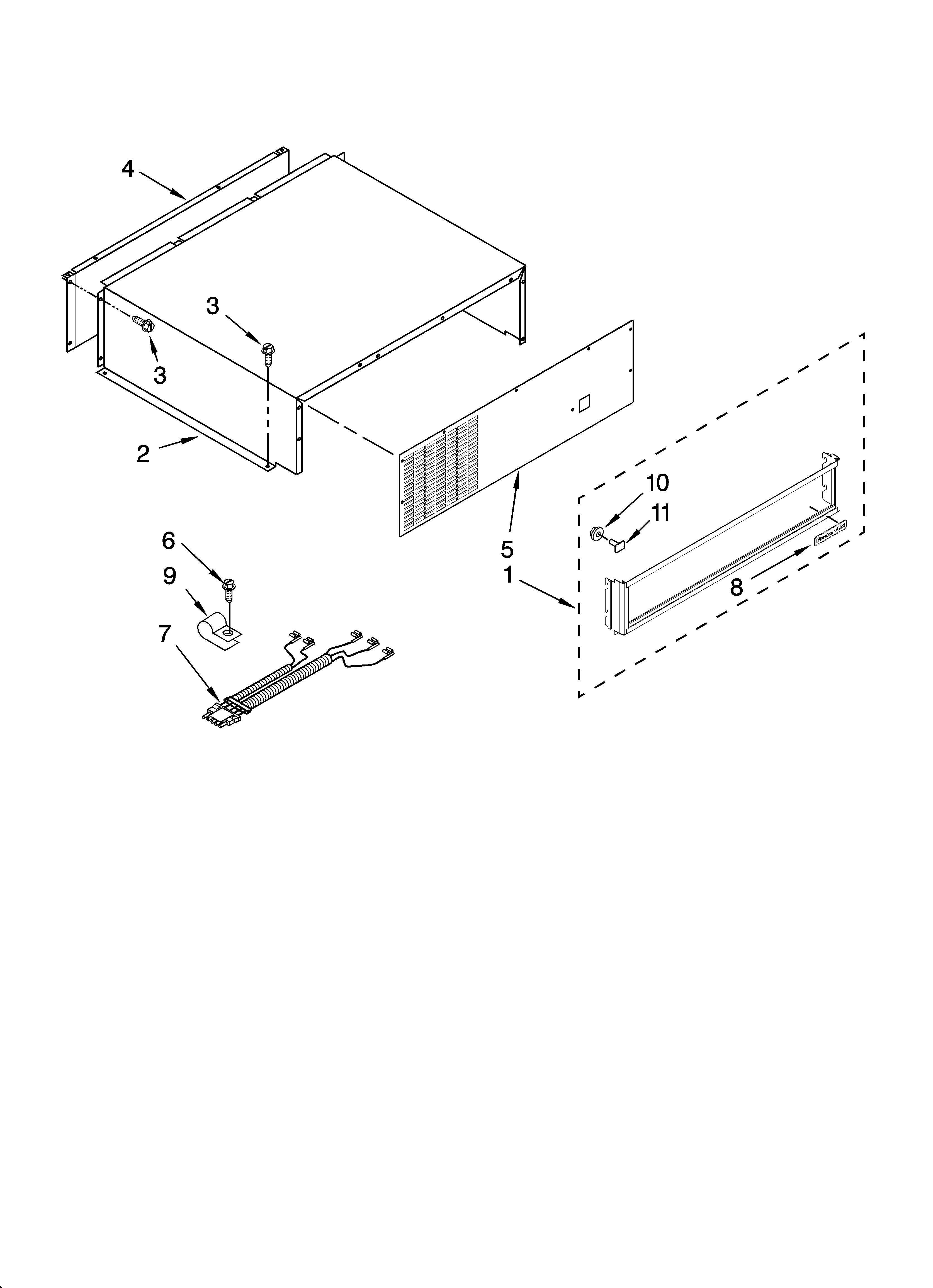 KitchenAid KSSP36QTS00 top grille and unit cover parts diagram