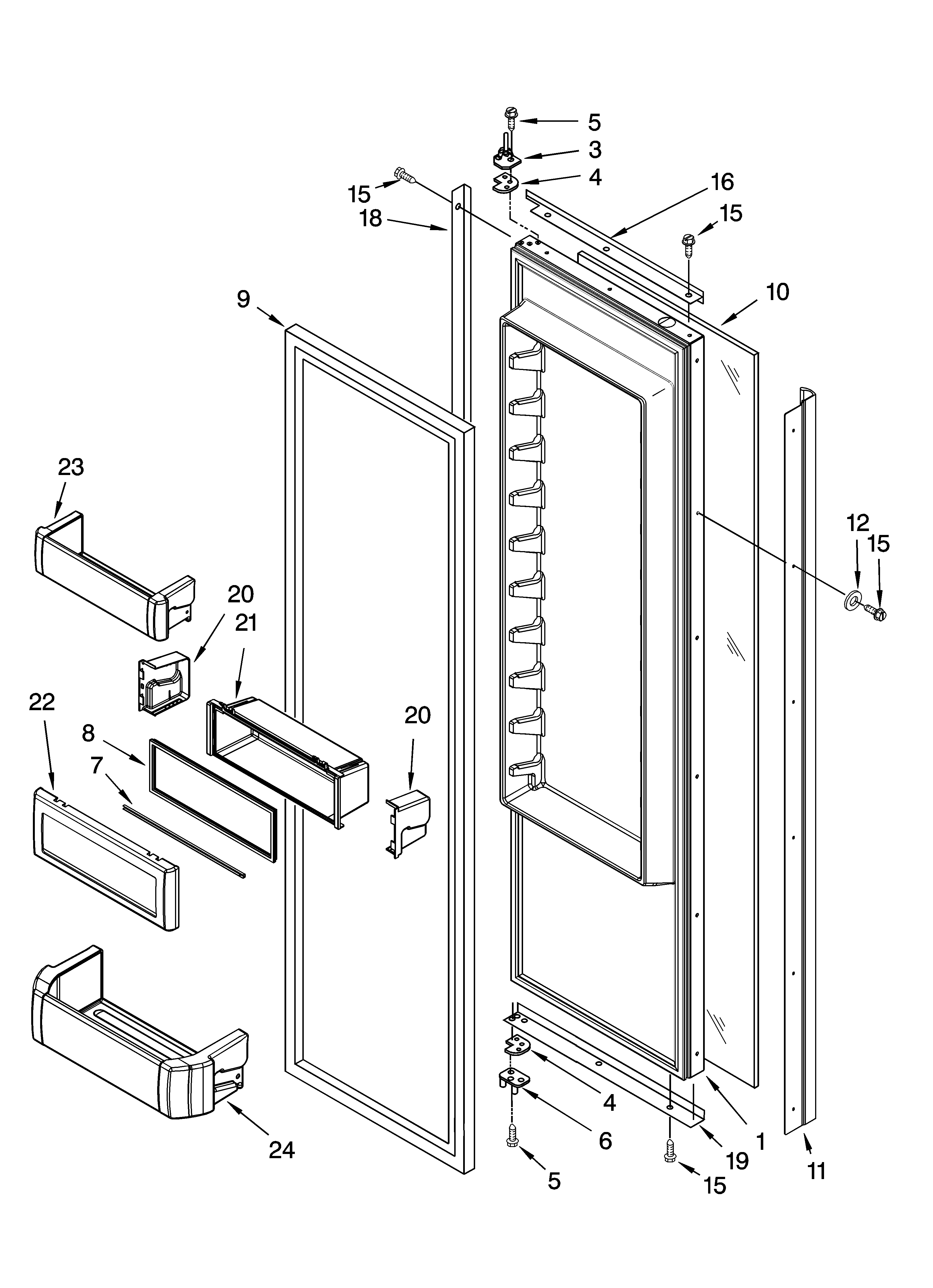 KitchenAid KSSP36QTS00 refrigerator door parts diagram