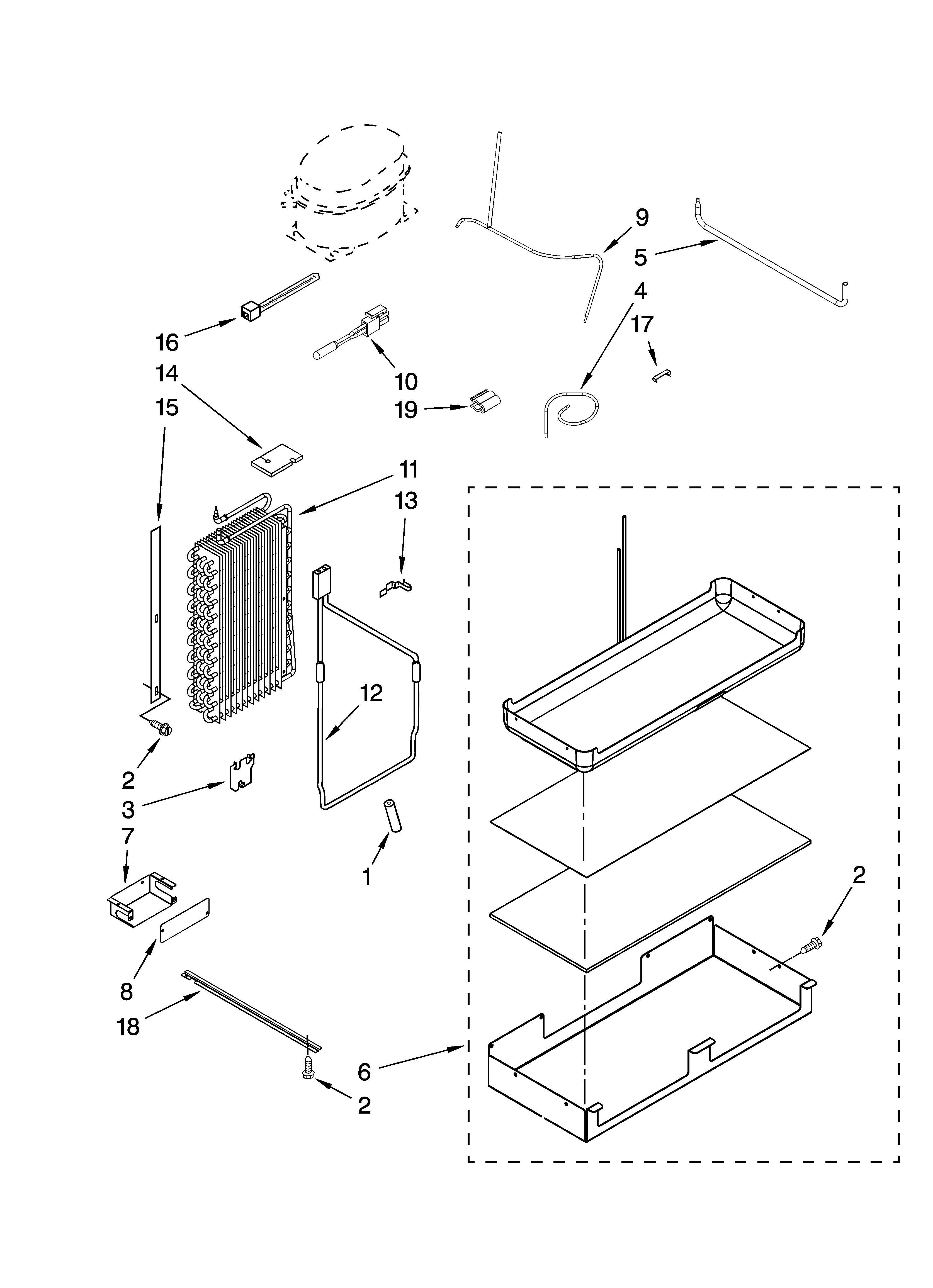 KitchenAid KSSP36QTS00 lower unit and tube parts diagram