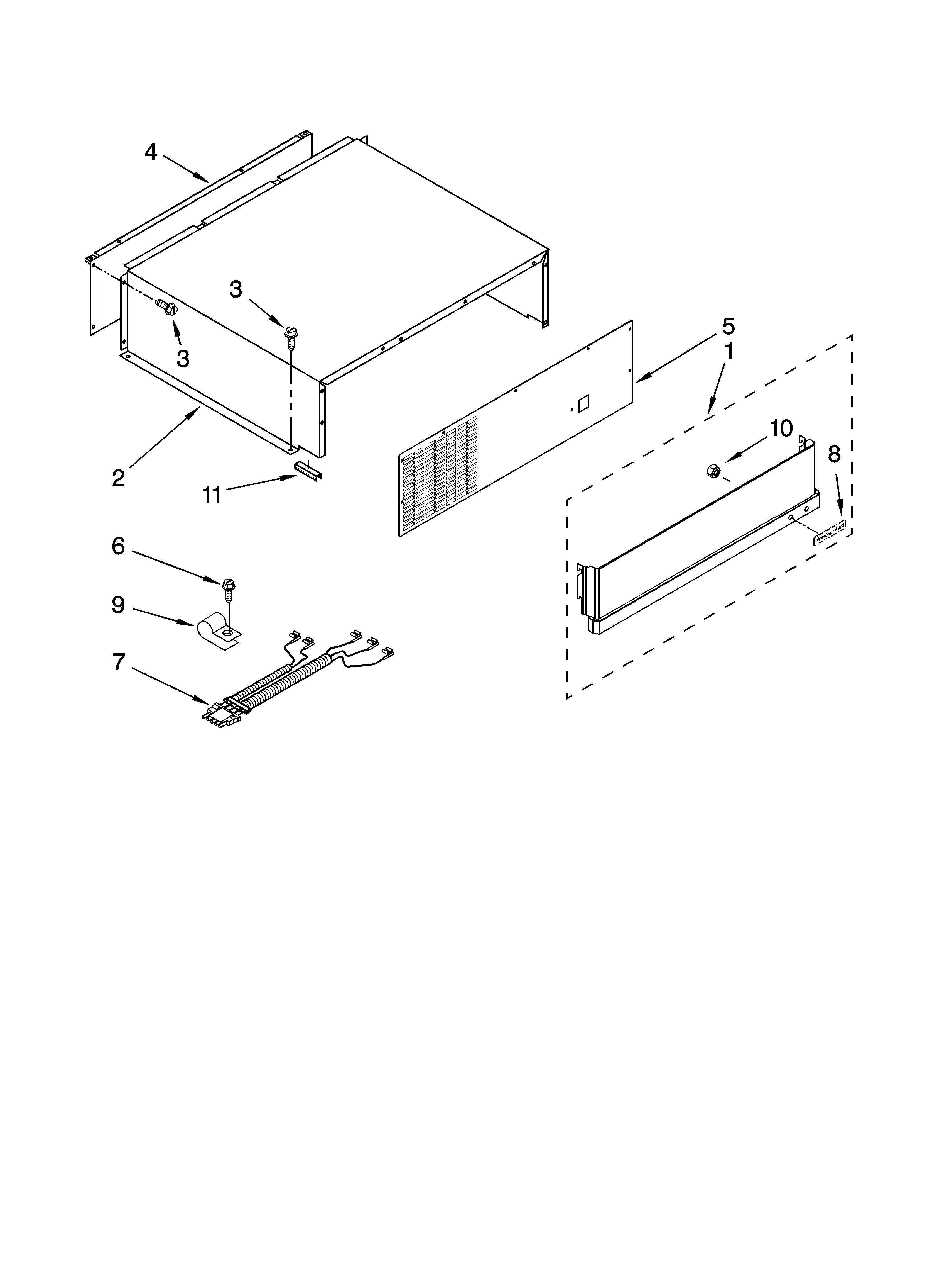 KitchenAid KSSC48QTS02 top grille and unit cover parts diagram