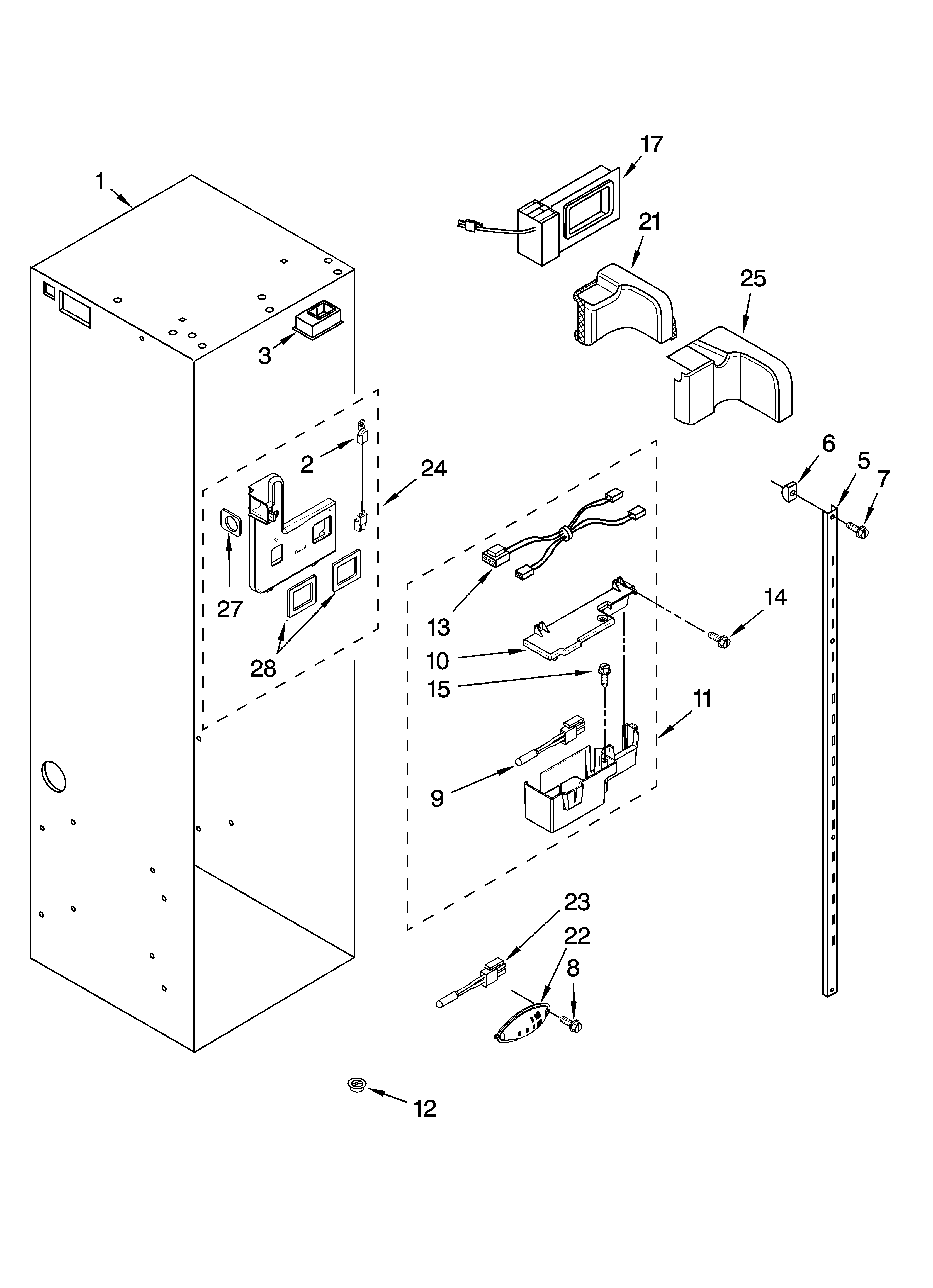 KitchenAid KSSO48FTX00 refrigerator liner parts diagram