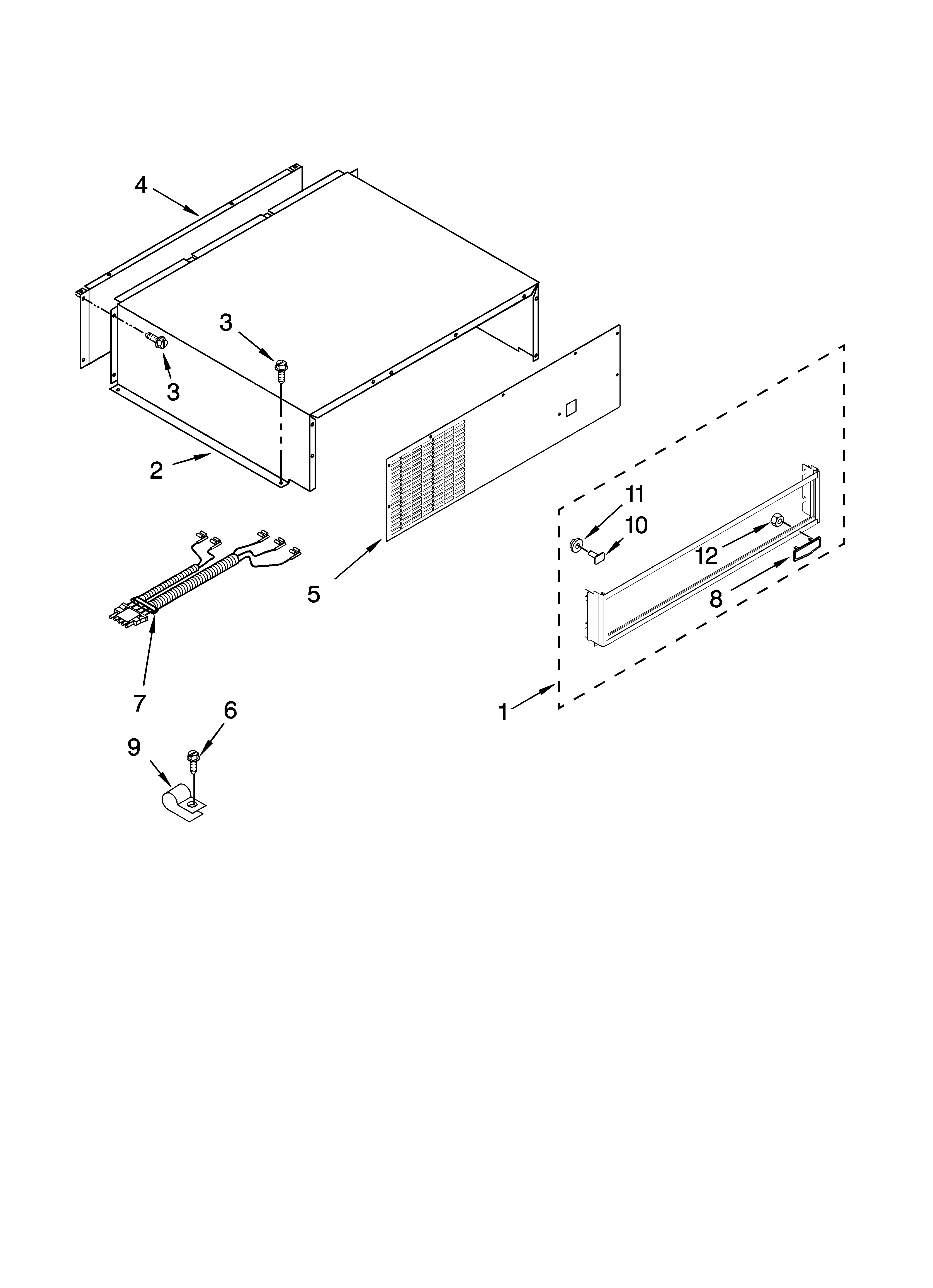KitchenAid KSSS36QTB00 top grille and unit cover parts diagram