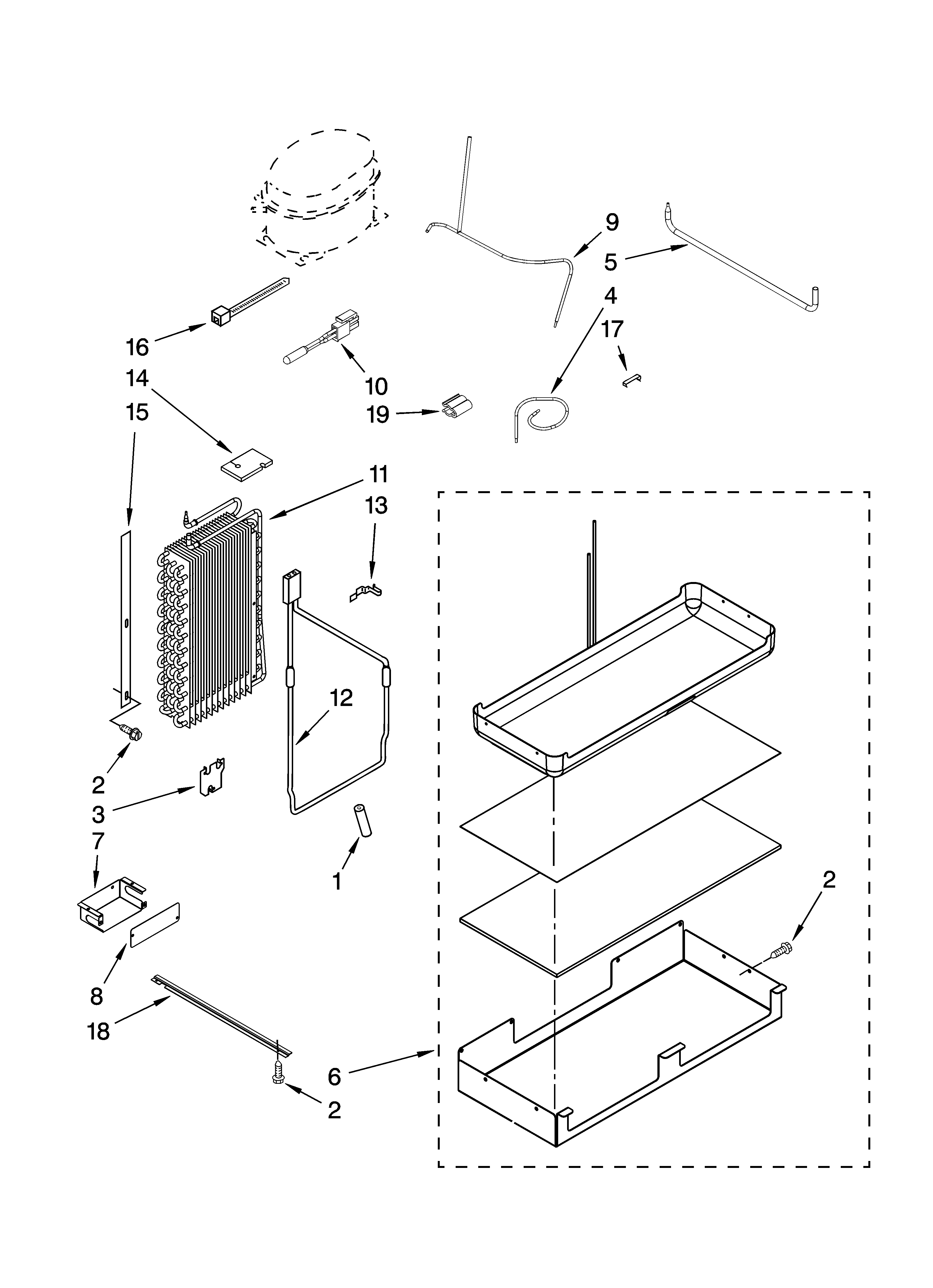 KitchenAid KSSS36QTB00 lower unit and tube parts diagram