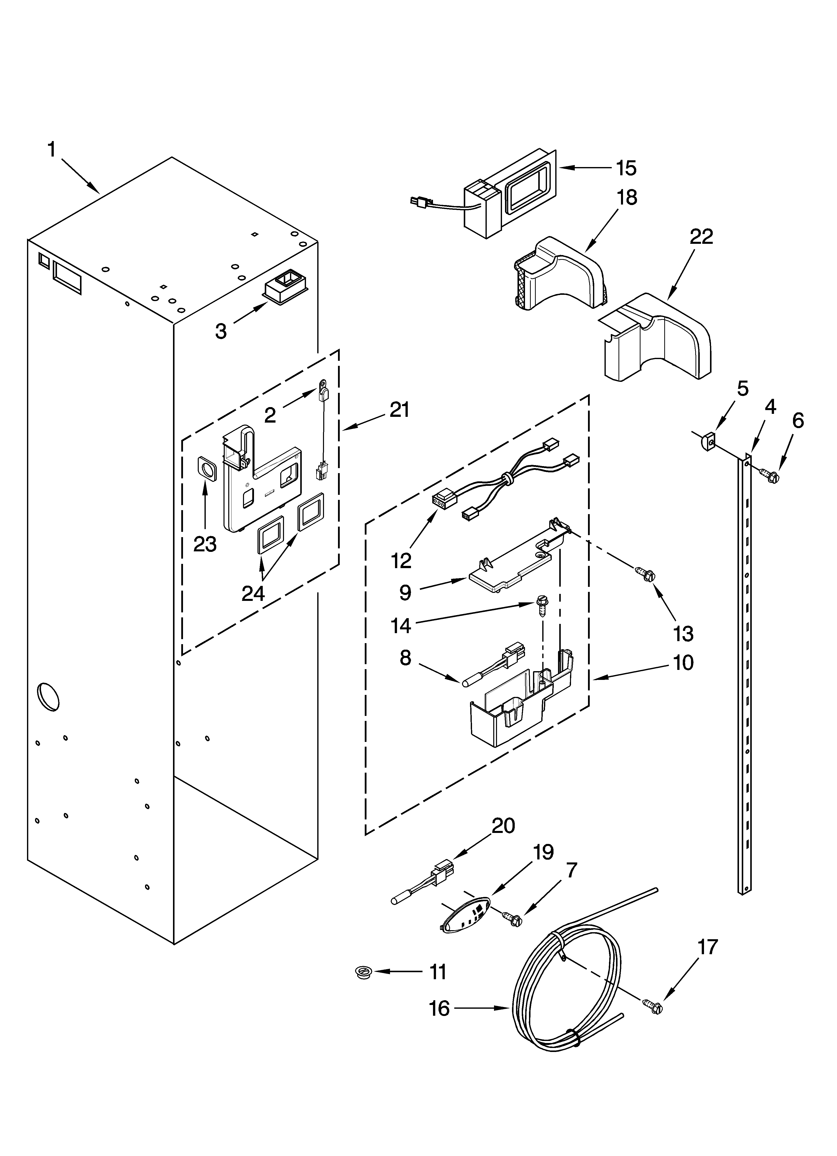 KitchenAid KSSS42QTW00 refrigerator liner parts diagram