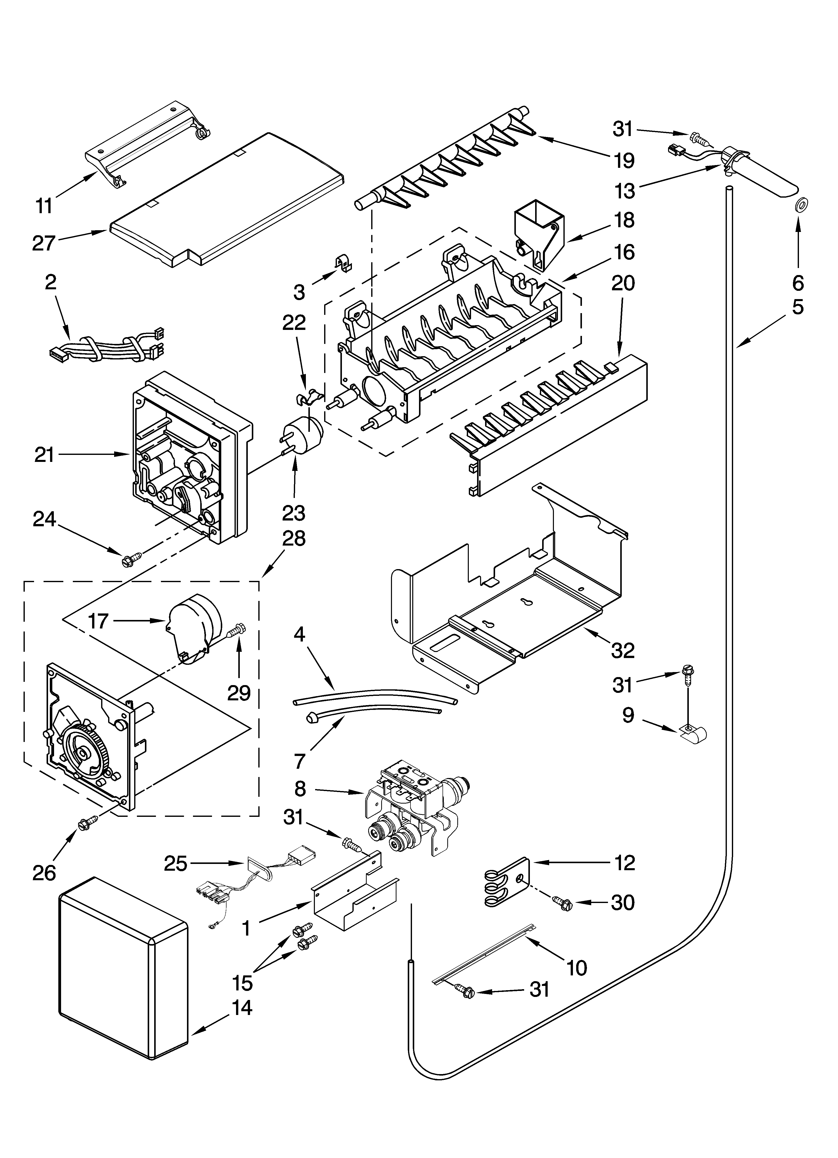 KitchenAid KSSS42QTW00 icemaker parts diagram